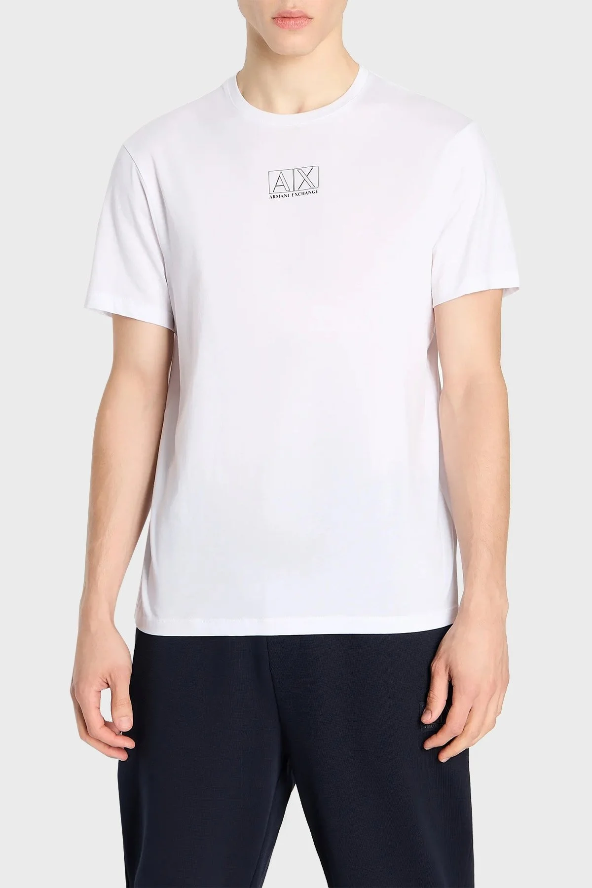 Armani Exchange Pamuklu Regular Fit Bisiklet Yaka Erkek T Shirt 6RZTHF ZJ9AZ 1100 BEYAZ - 1