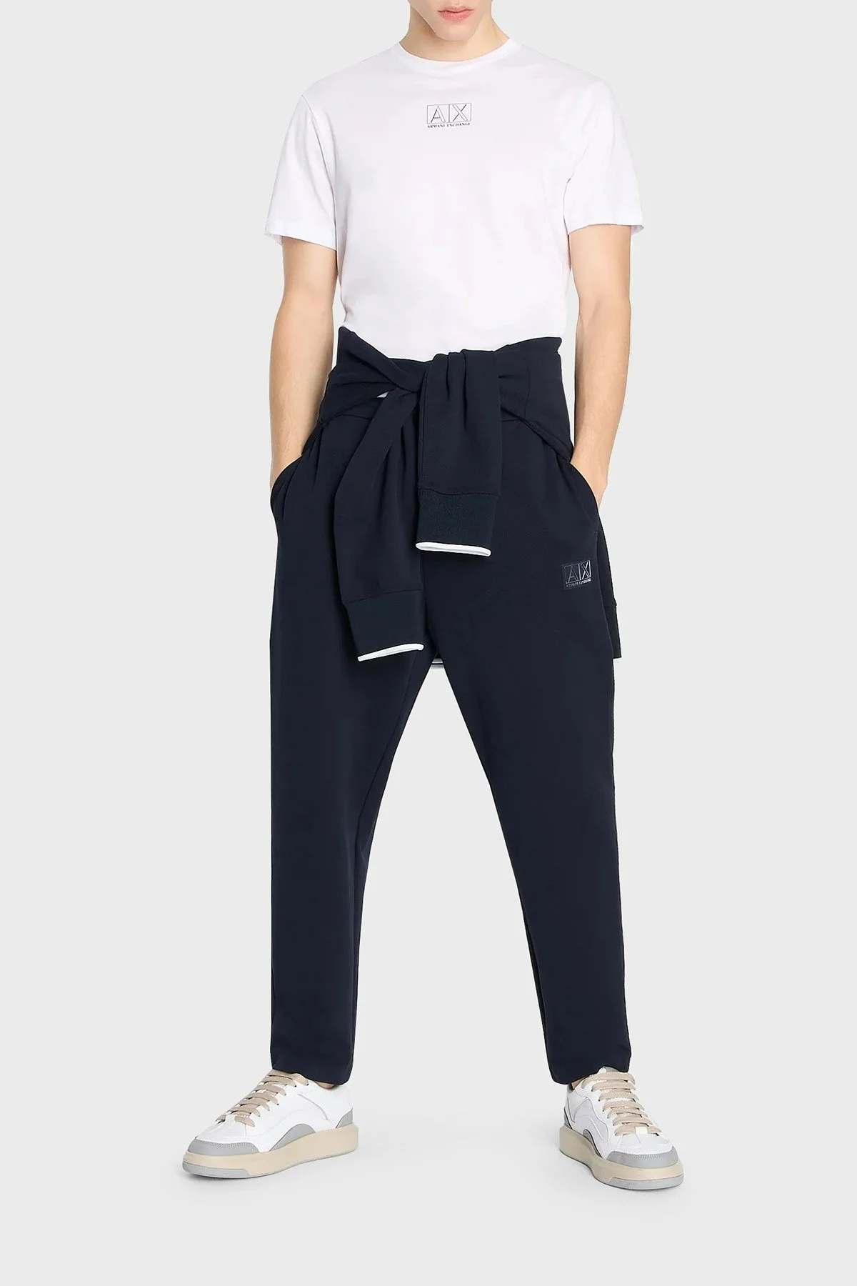 Armani Exchange Pamuklu Regular Fit Bisiklet Yaka Erkek T Shirt 6RZTHF ZJ9AZ 1100 BEYAZ - 3