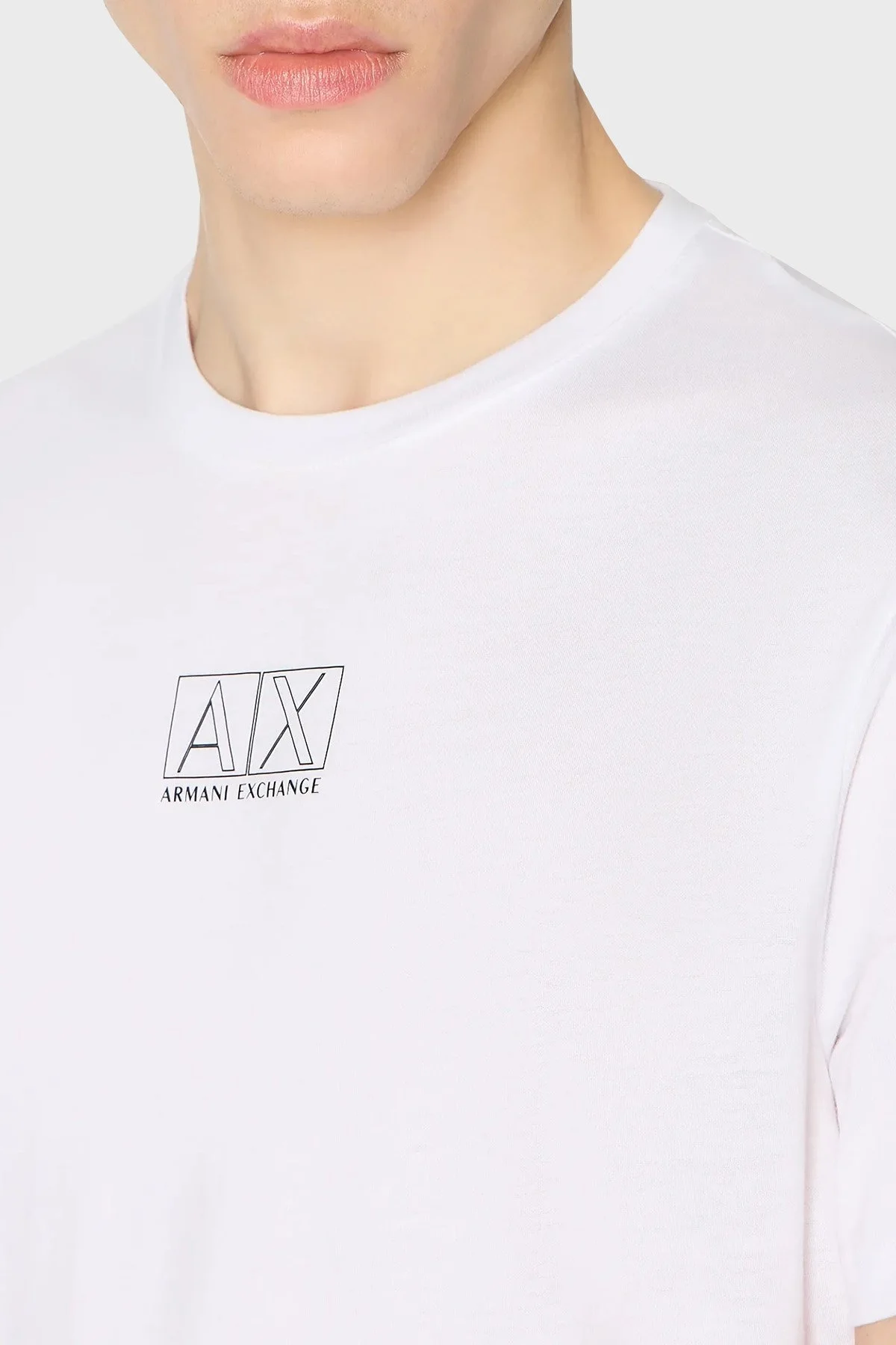 Armani Exchange Pamuklu Regular Fit Bisiklet Yaka Erkek T Shirt 6RZTHF ZJ9AZ 1100 BEYAZ - 4