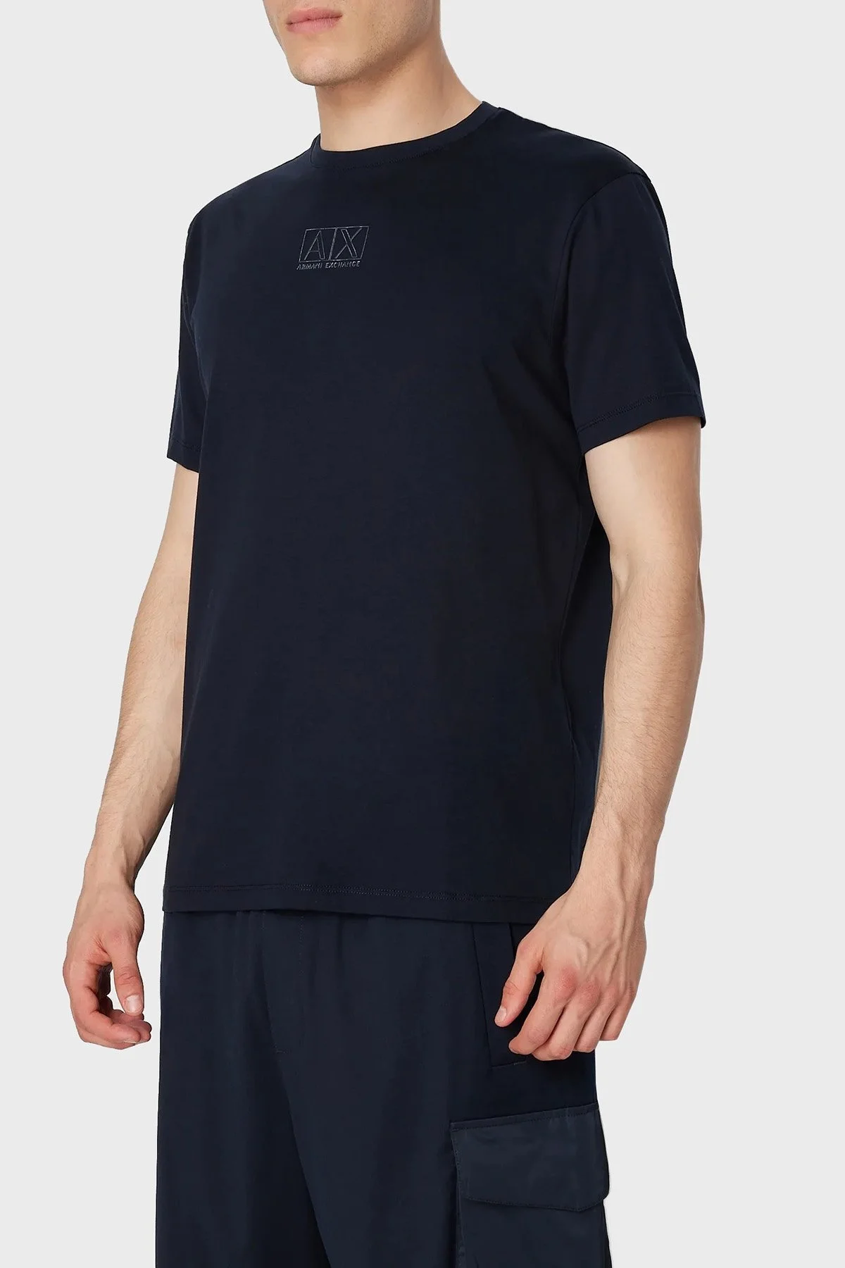 Armani Exchange Pamuklu Regular Fit Bisiklet Yaka Erkek T Shirt 6RZTHF ZJ9AZ 1510 LACİVERT - 1