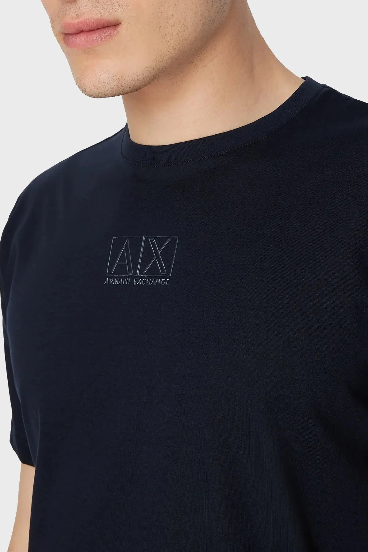 Armani Exchange Pamuklu Regular Fit Bisiklet Yaka Erkek T Shirt 6RZTHF ZJ9AZ 1510 LACİVERT - 3