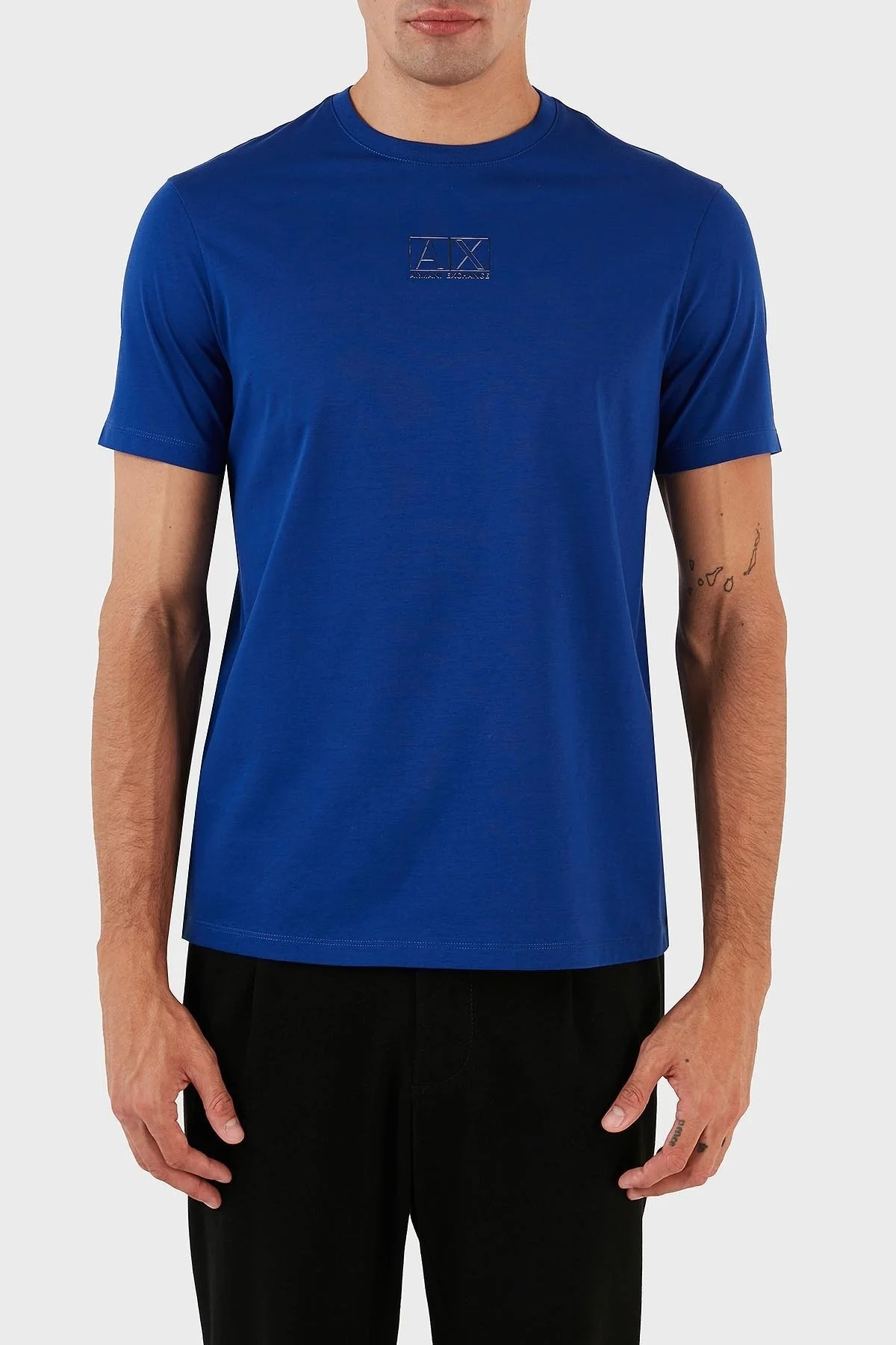 Armani Exchange Pamuklu Regular Fit Bisiklet Yaka Erkek T Shirt 6RZTHF ZJ9AZ 15AE MAVİ - 1