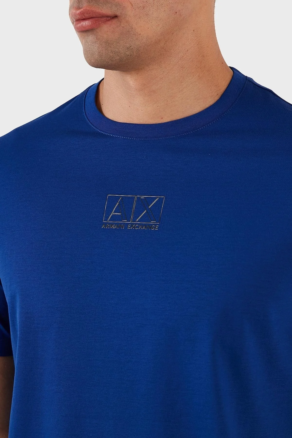 Armani Exchange Pamuklu Regular Fit Bisiklet Yaka Erkek T Shirt 6RZTHF ZJ9AZ 15AE MAVİ - 4