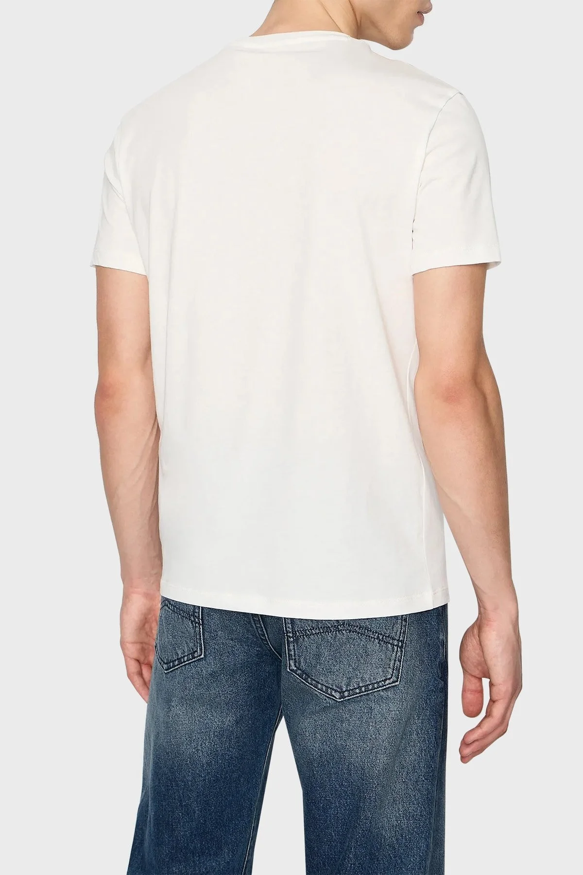 Armani Exchange Pamuklu Regular Fit Bisiklet Yaka Erkek T Shirt 6RZTHJ ZJ8EZ 1116 BEYAZ - 2