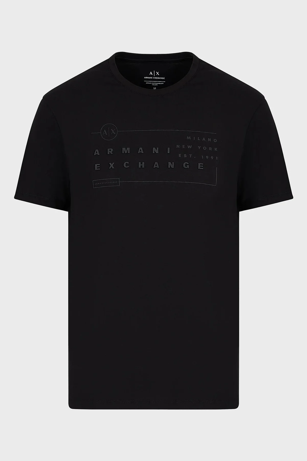 Armani Exchange Pamuklu Regular Fit Bisiklet Yaka Erkek T Shirt 6RZTHM ZJ8EZ 1200 SİYAH - 4