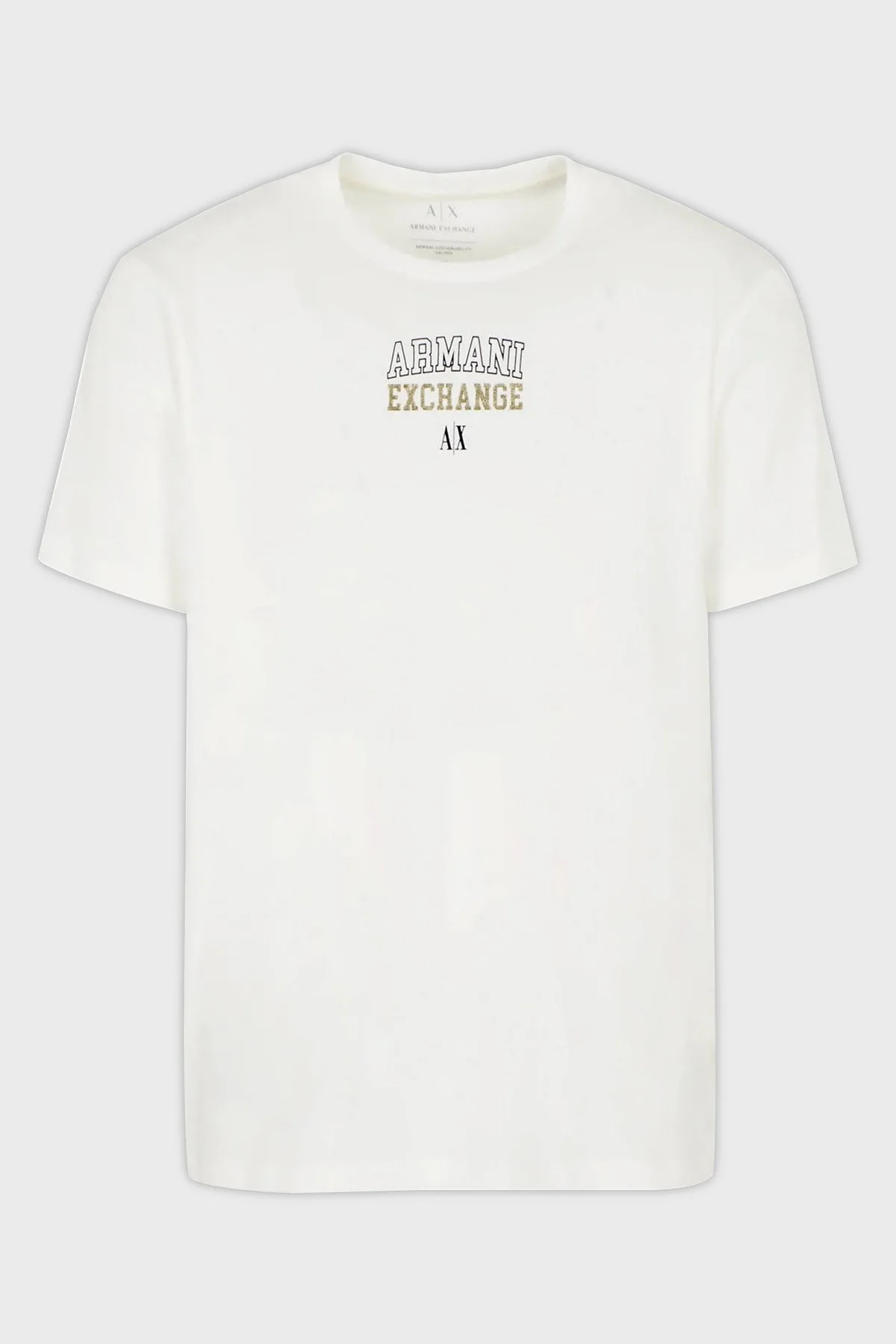 Armani Exchange Pamuklu Regular Fit Bisiklet Yaka Erkek T Shirt 6RZTJG ZJ8EZ 1116 BEYAZ - 4