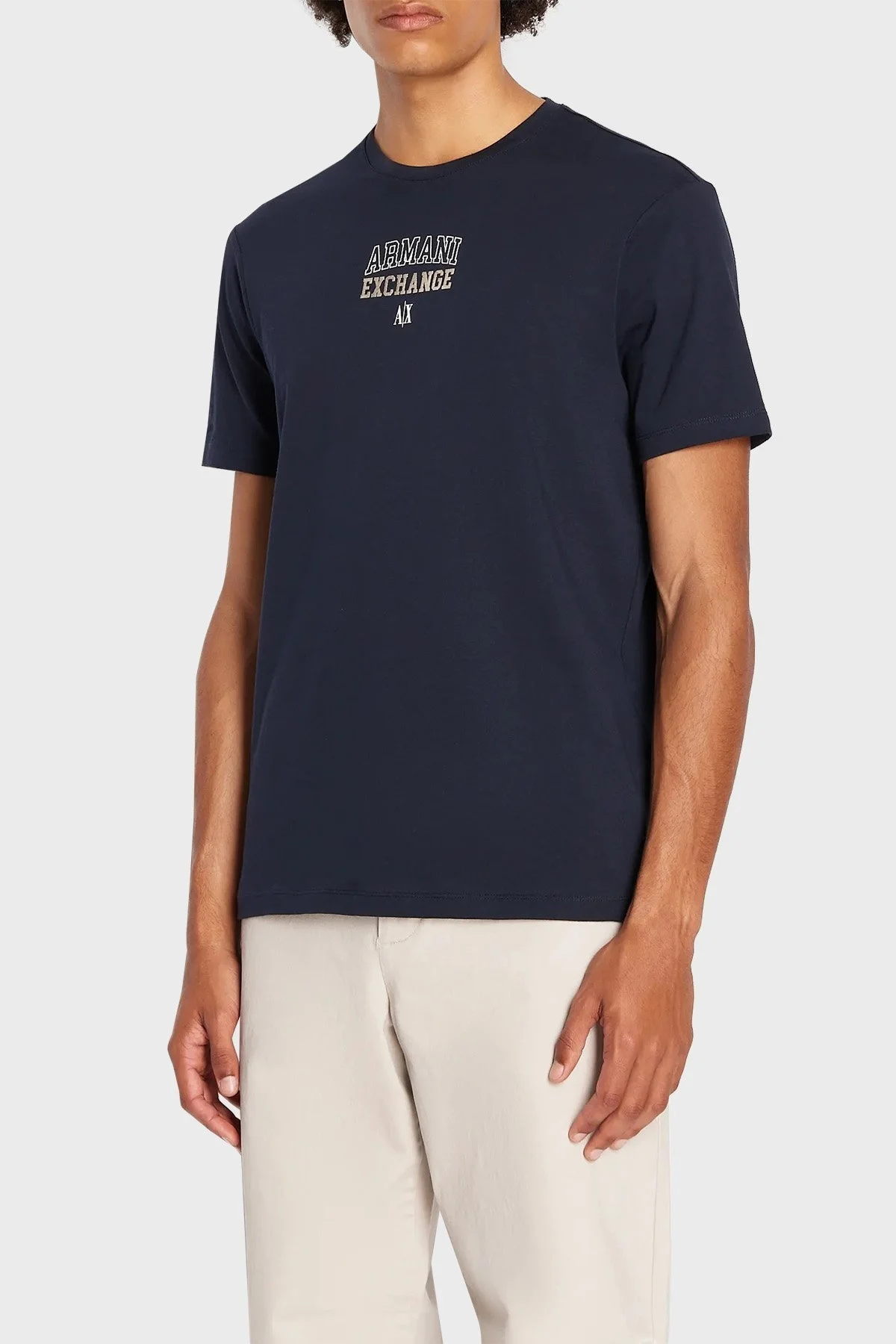 Armani Exchange Pamuklu Regular Fit Bisiklet Yaka Erkek T Shirt 6RZTJG ZJ8EZ 1510 LACİVERT - 1