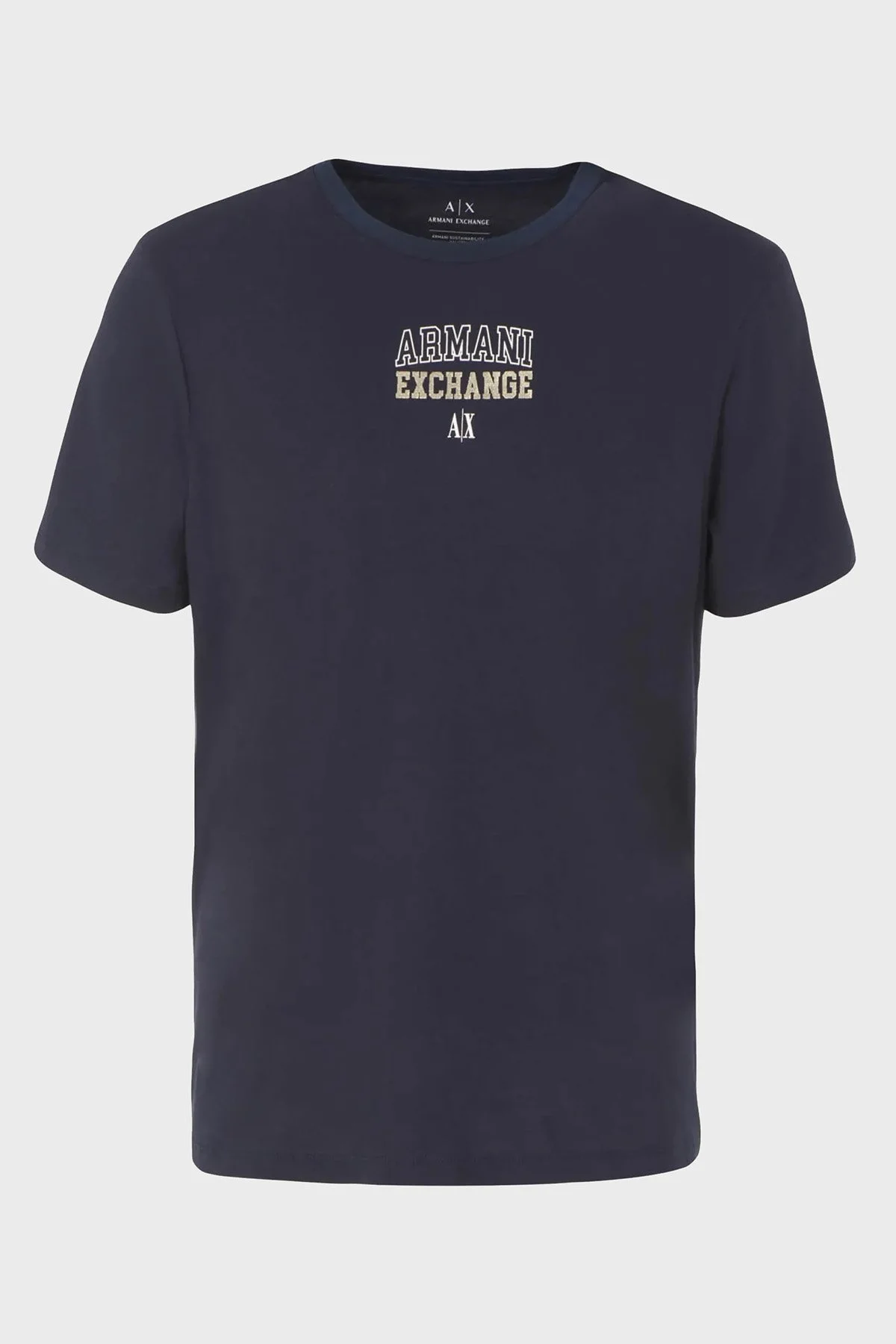 Armani Exchange Pamuklu Regular Fit Bisiklet Yaka Erkek T Shirt 6RZTJG ZJ8EZ 1510 LACİVERT - 4