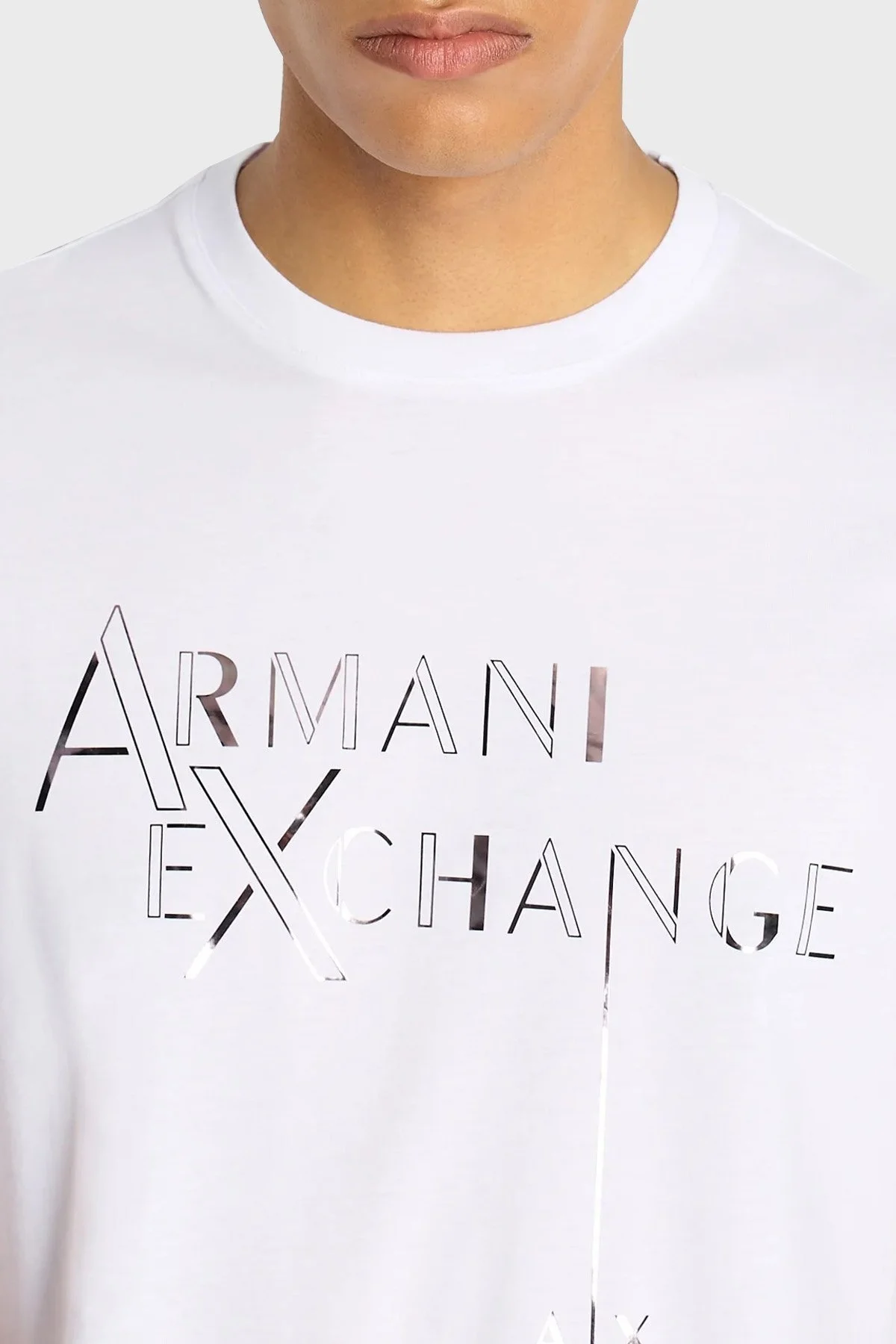 Armani Exchange Pamuklu Regular Fit Bisiklet Yaka Erkek T Shirt 6RZTKB ZJ9AZ 1100 BEYAZ - 3