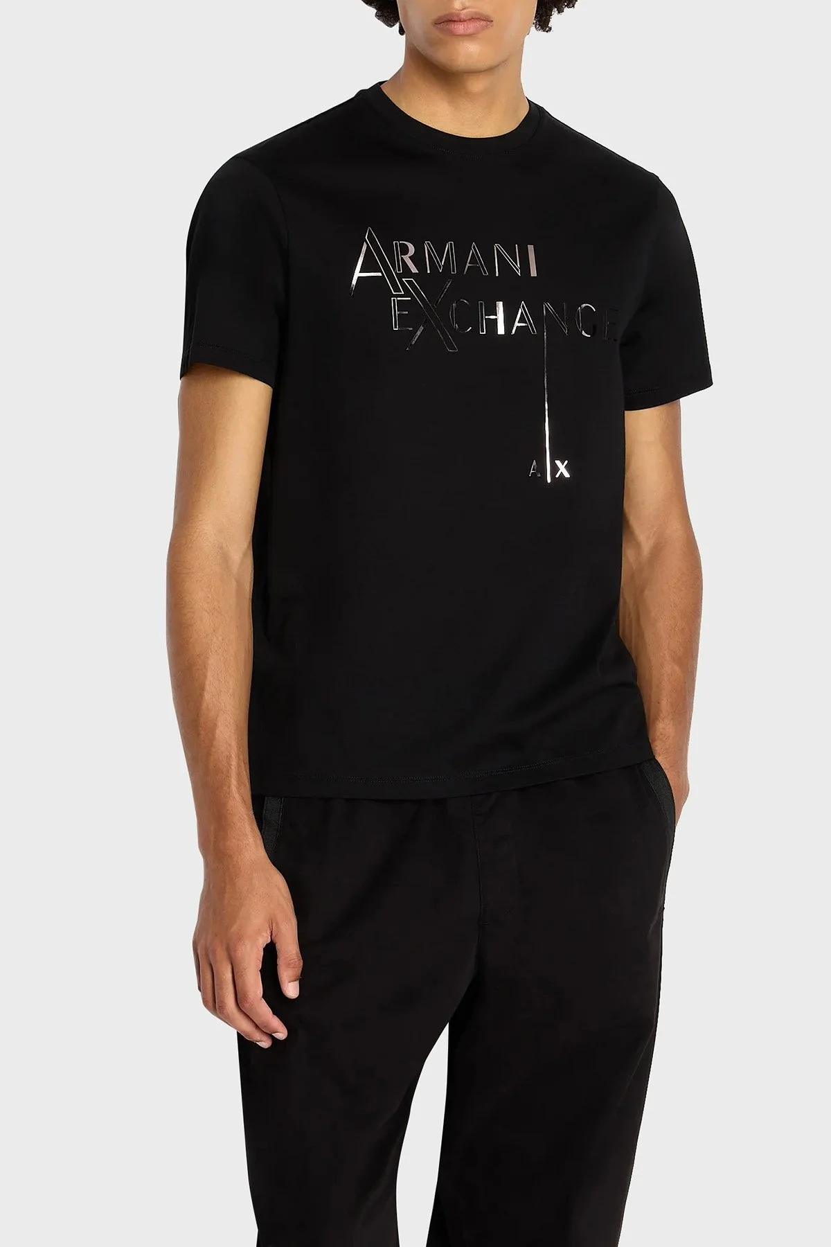 Armani Exchange Pamuklu Regular Fit Bisiklet Yaka Erkek T Shirt 6RZTKB ZJ9AZ 1200 SİYAH - 1