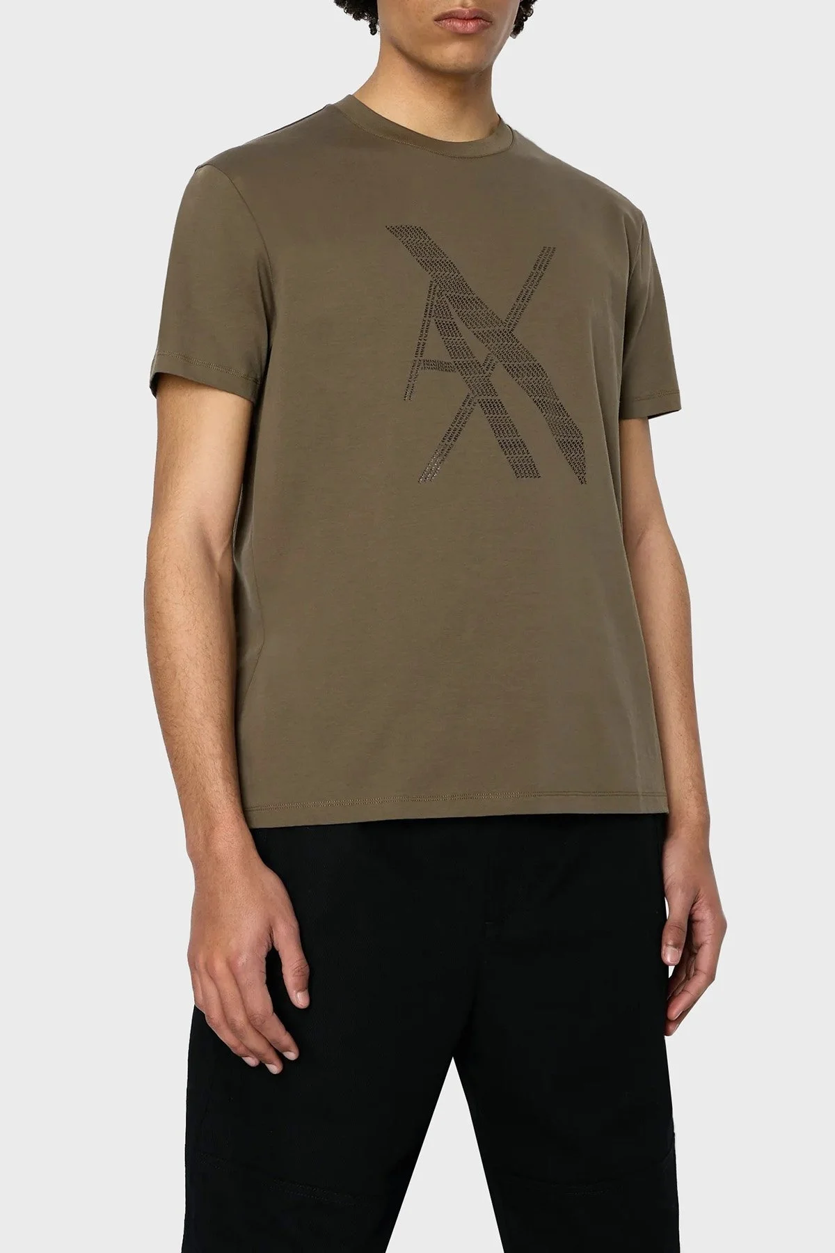 Armani Exchange Pamuklu Regular Fit Bisiklet Yaka Erkek T Shirt 6RZTLK ZJ9AZ 1784 HAKİ - 1