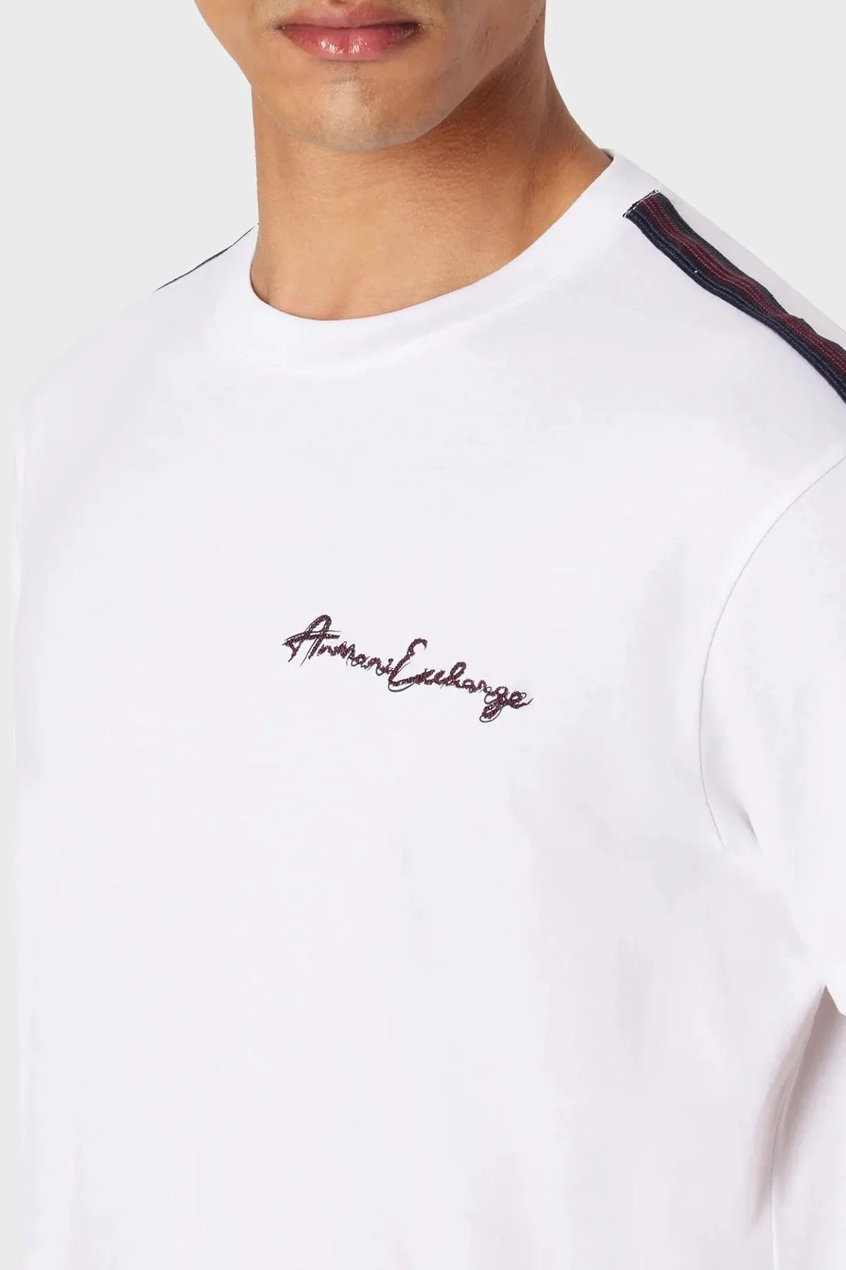 Armani Exchange Pamuklu Regular Fit Bisiklet Yaka Erkek T Shirt 6RZTLN ZJ9AZ 1100 BEYAZ - 3