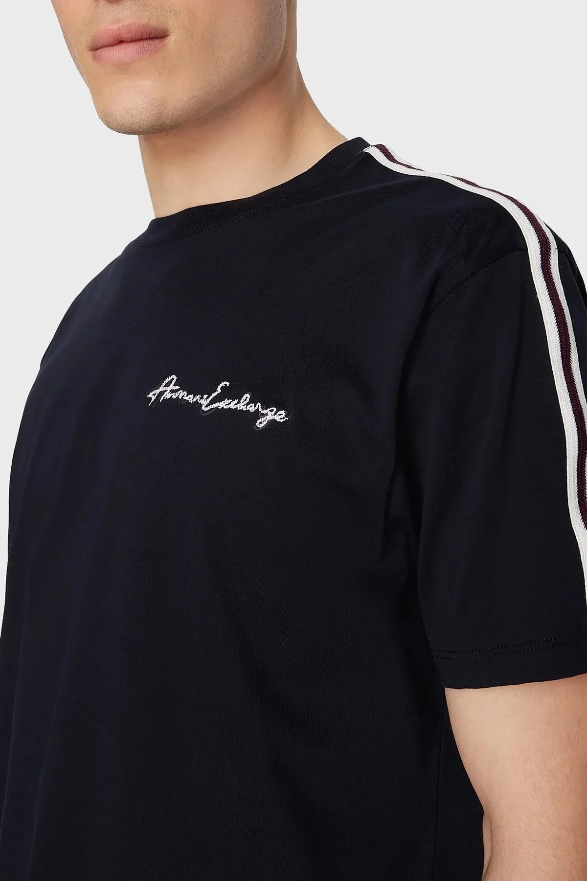 Armani Exchange Pamuklu Regular Fit Bisiklet Yaka Erkek T Shirt 6RZTLN ZJ9AZ 1583 LACİVERT - 4