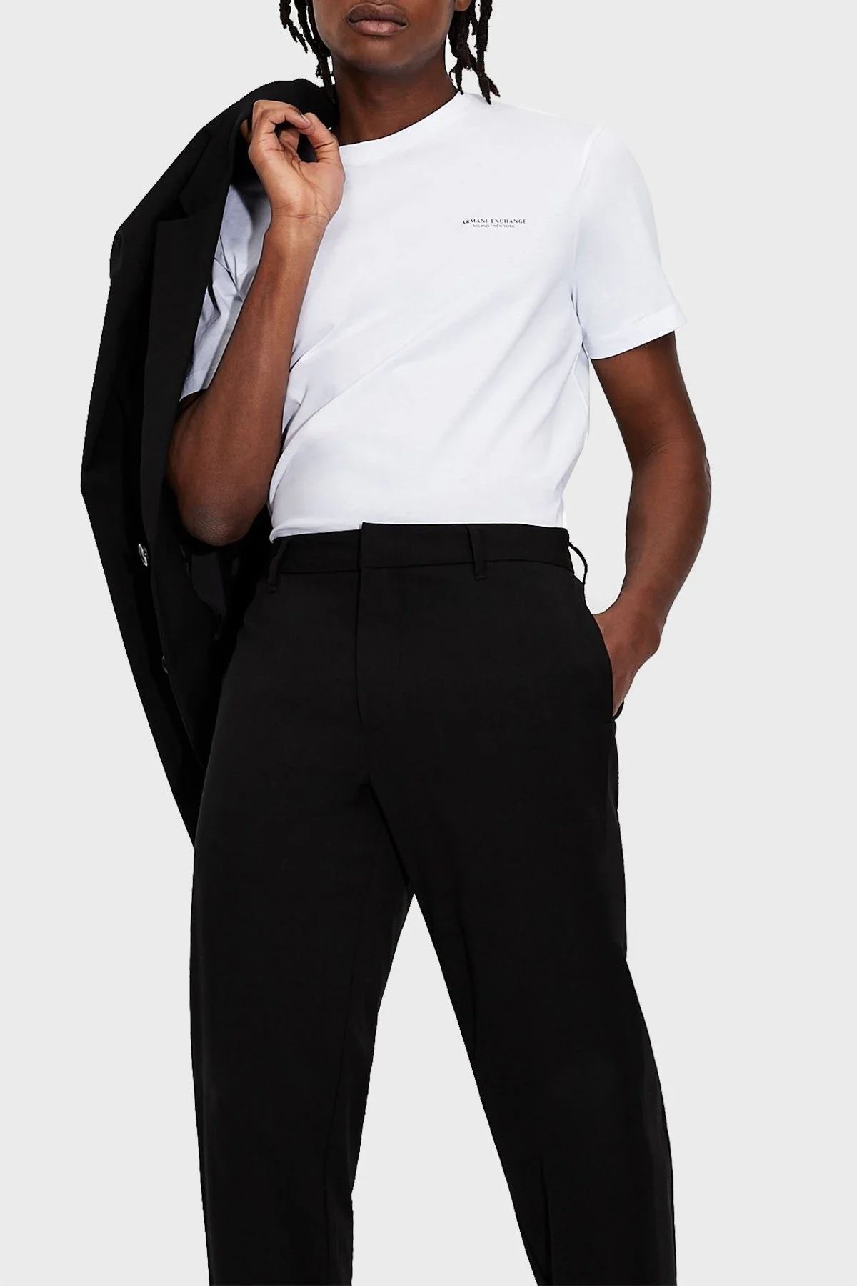 Armani Exchange Pamuklu Regular Fit Bisiklet Yaka Erkek T Shirt 8NZT91 Z8H4Z 1100 BEYAZ - 3