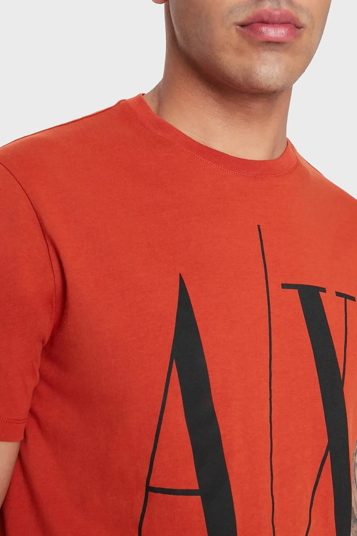 Armani Exchange Pamuklu Regular Fit Bisiklet Yaka Erkek T Shirt 8NZTPA ZJH4Z 6472 KİREMİT - 2