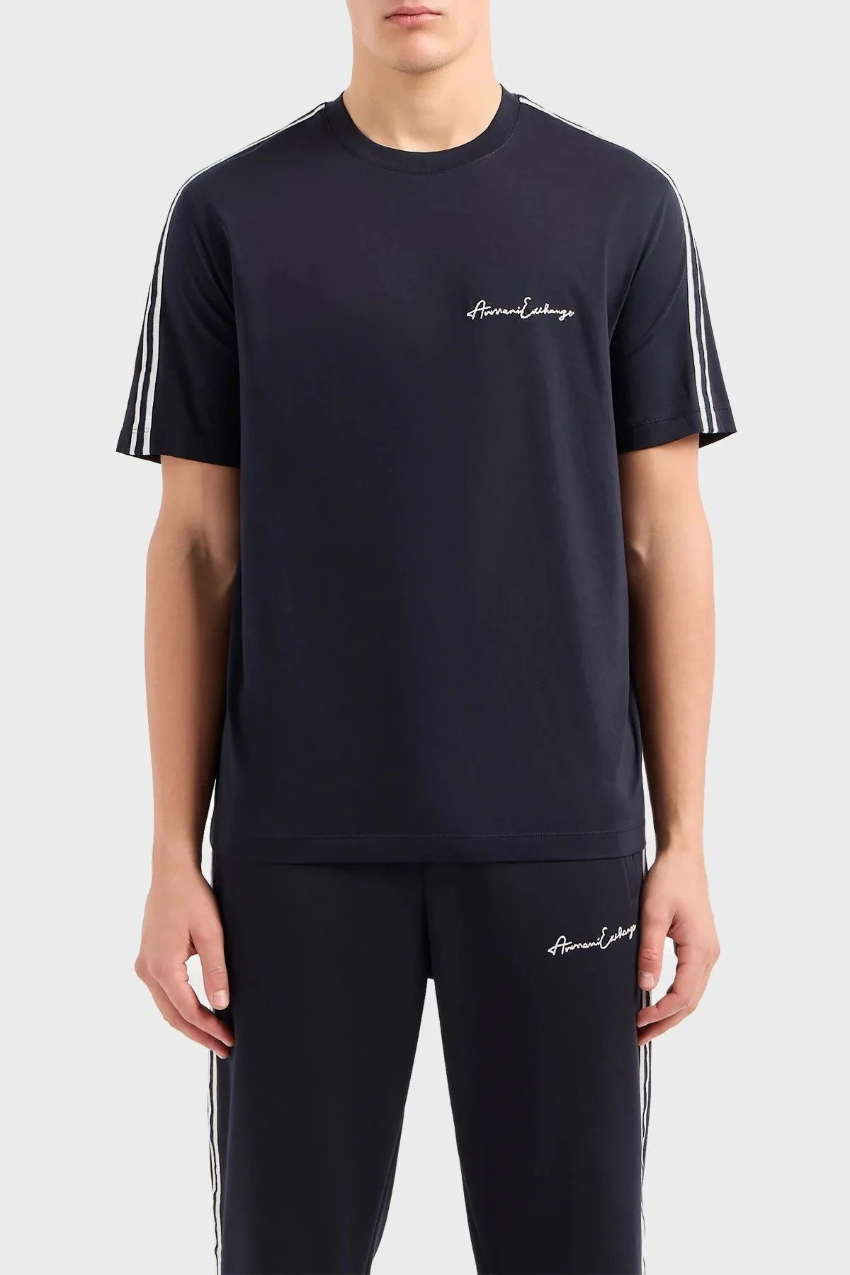Armani Exchange Pamuklu Regular Fit Bisiklet Yaka Erkek T Shirt 8NZTSG ZJ9AZ 1510 LACİVERT - 1