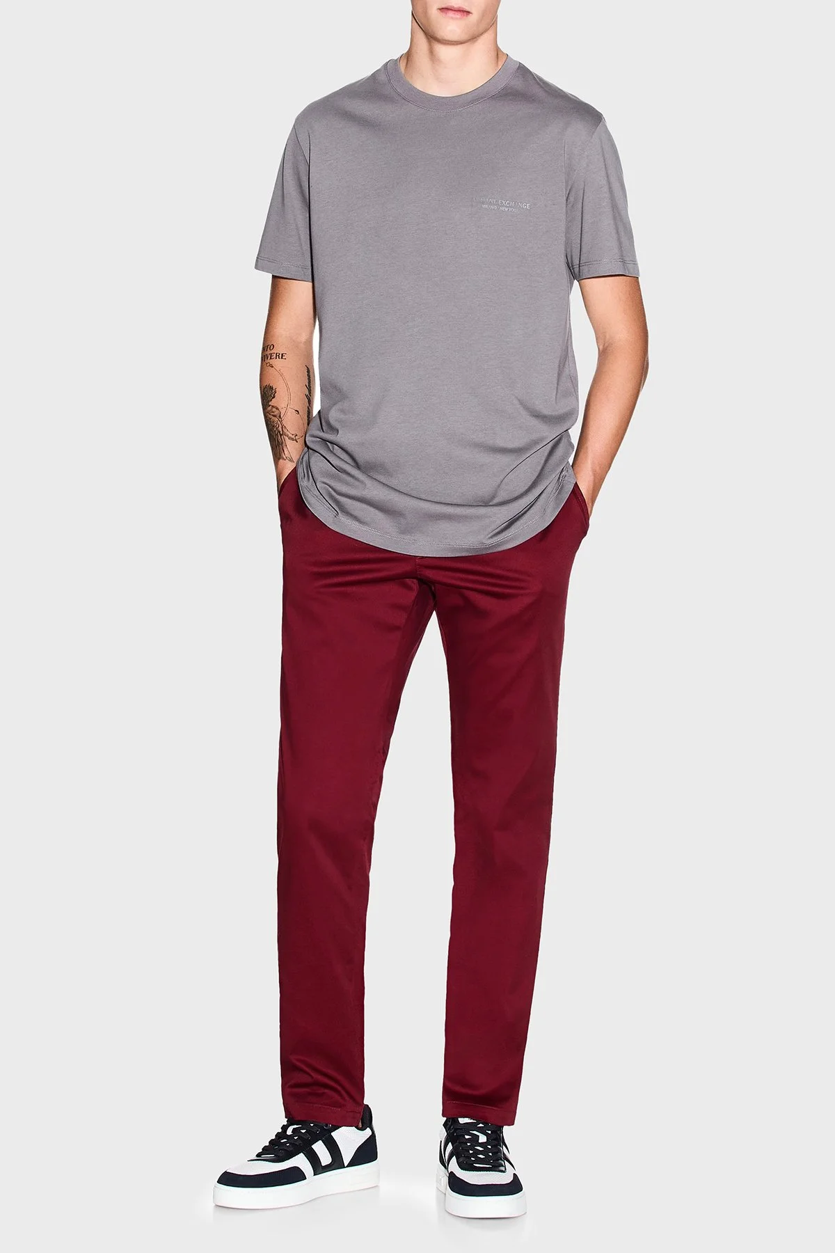 Armani Exchange Pamuklu Regular Fit Bisiklet Yaka Erkek T Shirt XM001281 AF10361 U8092 KOYU GRİ - 7