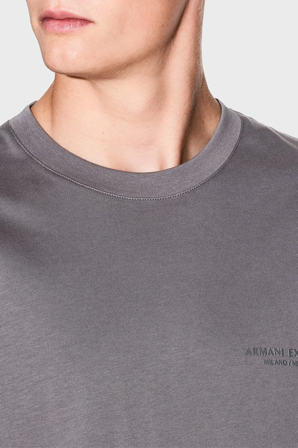 Armani Exchange Pamuklu Regular Fit Bisiklet Yaka Erkek T Shirt XM001281 AF10361 U8092 KOYU GRİ - 9