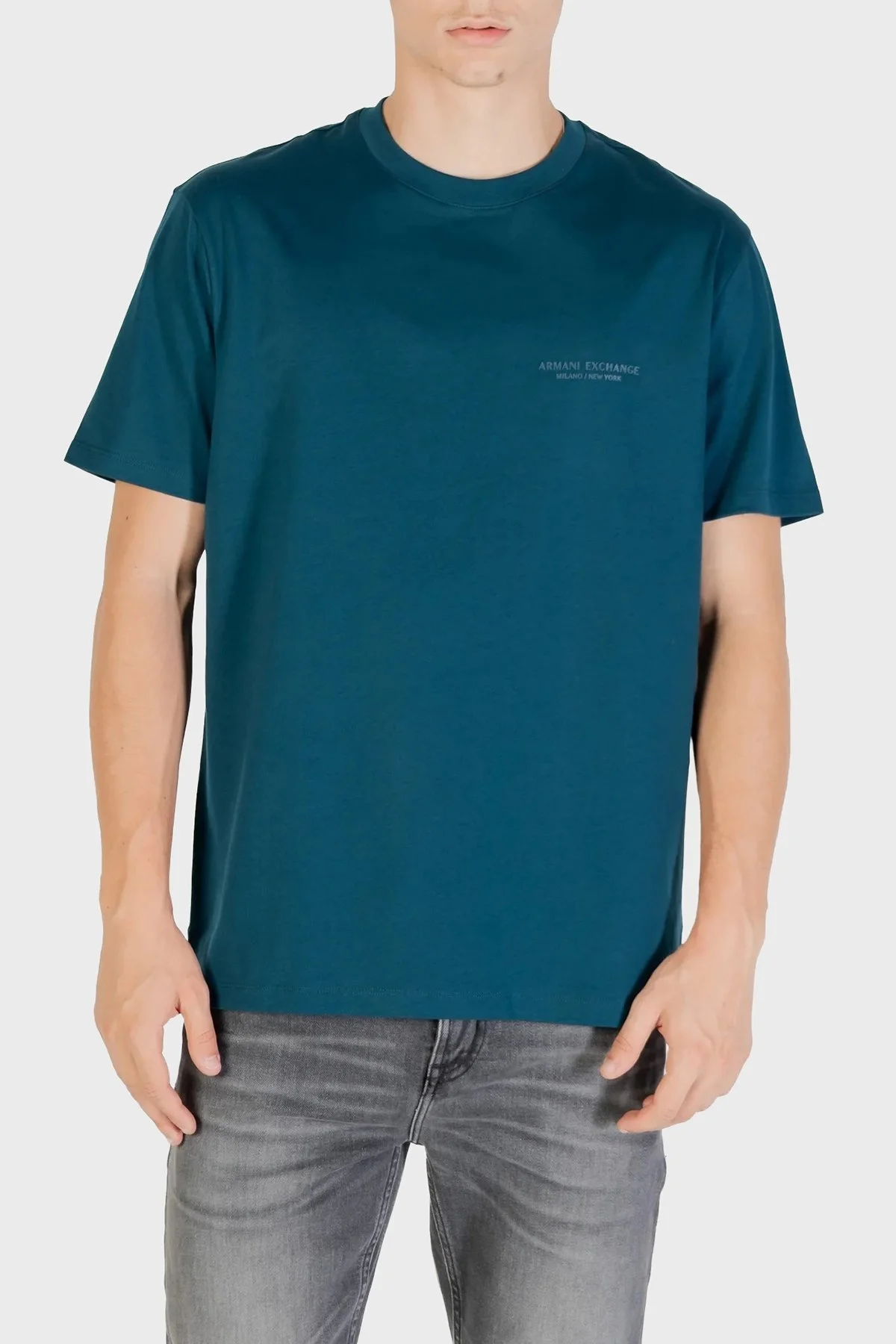 Armani Exchange Pamuklu Regular Fit Bisiklet Yaka Erkek T Shirt XM001281 AF10361 UB022 PETROL - 1