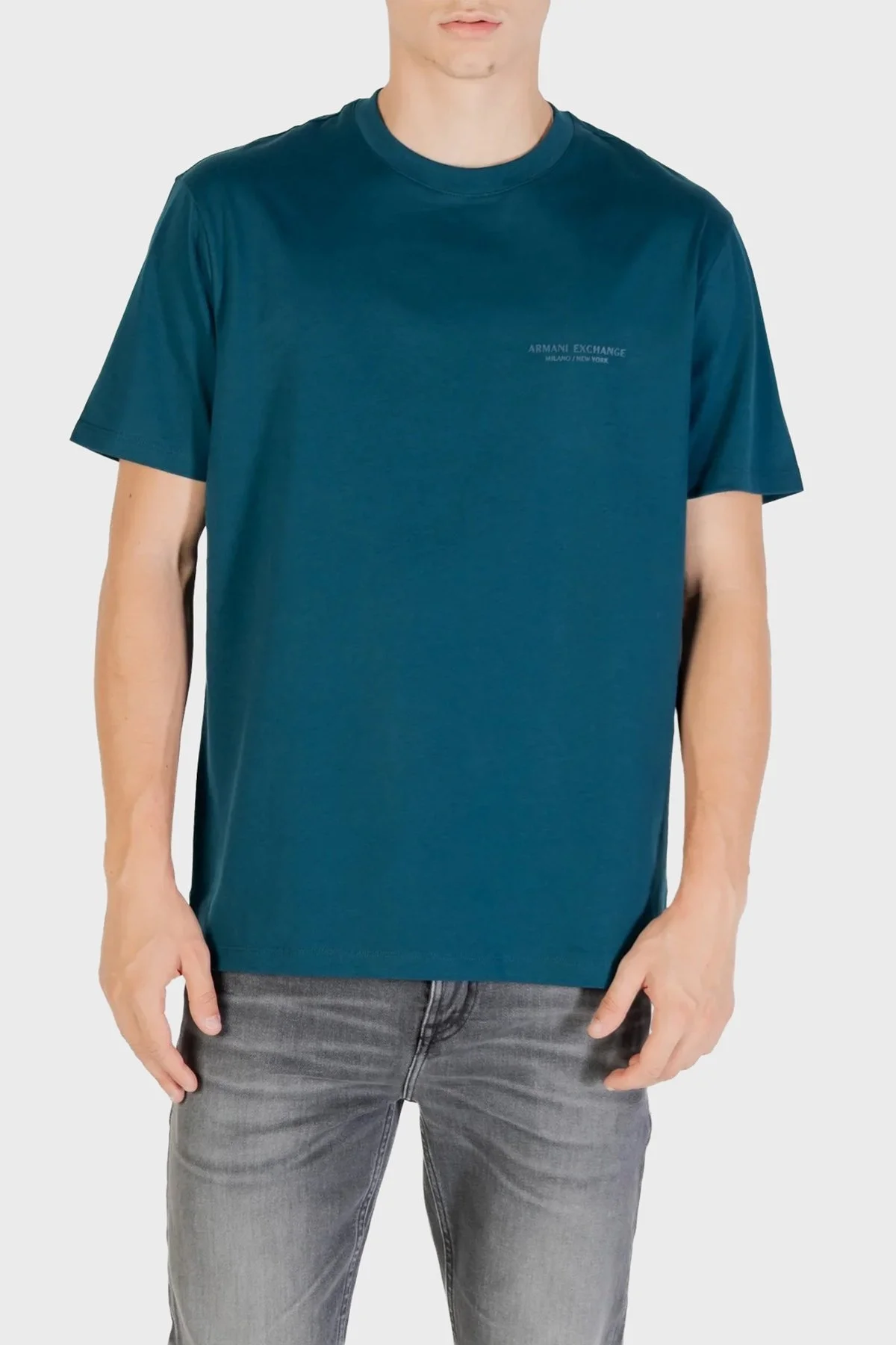 Armani Exchange Pamuklu Regular Fit Bisiklet Yaka Erkek T Shirt XM001281 AF10361 UB022 PETROL - 4