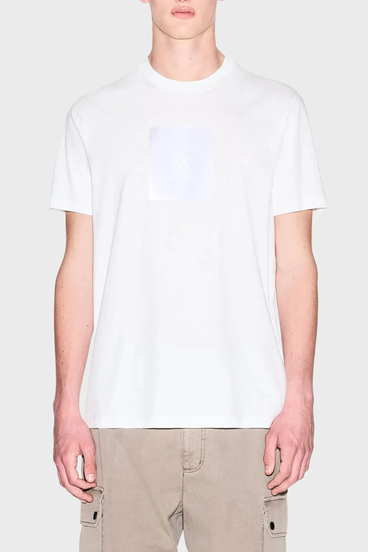 Armani Exchange Pamuklu Regular Fit Bisiklet Yaka Erkek T Shirt XM002213 AF10356 U0009 BEYAZ - 1