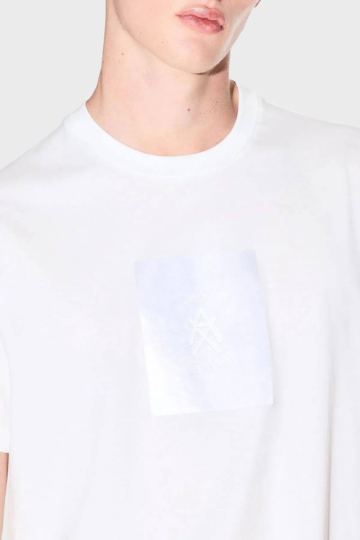 Armani Exchange Pamuklu Regular Fit Bisiklet Yaka Erkek T Shirt XM002213 AF10356 U0009 BEYAZ - 3