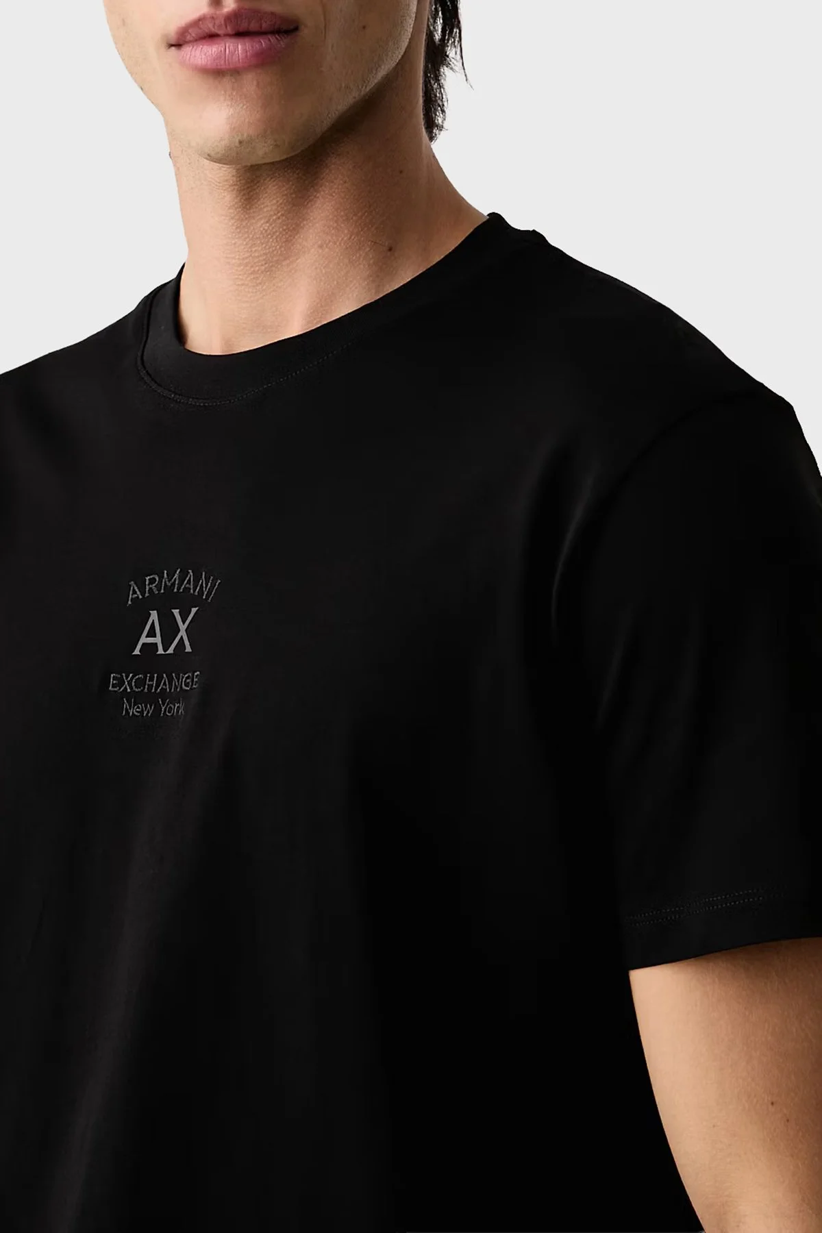 Armani Exchange Pamuklu Regular Fit Bisiklet Yaka Erkek T Shirt XM003023 AF10358 UC001 Siyah - 3