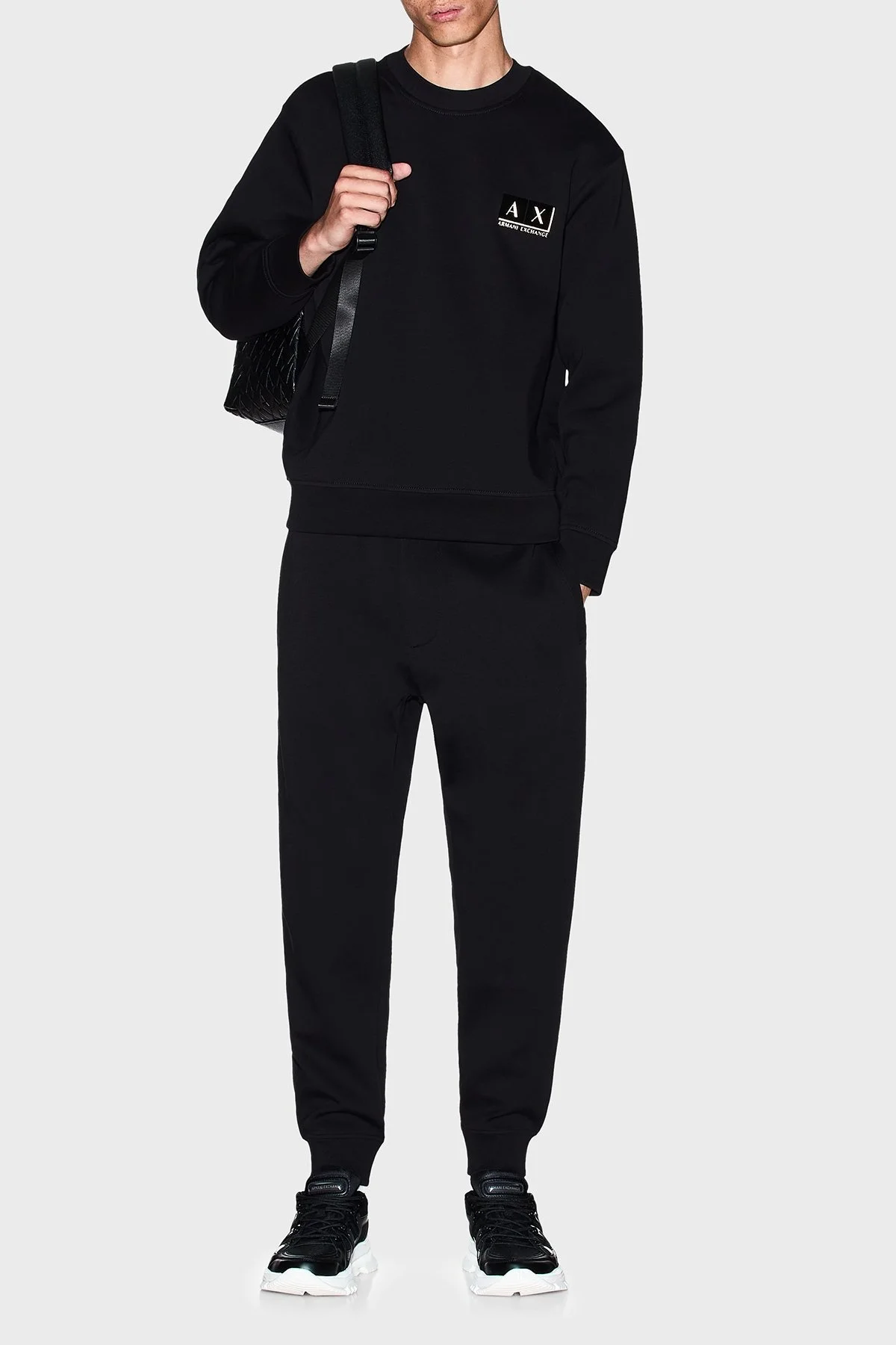 Armani Exchange Pamuklu Regular Fit Bisiklet Yaka Logolu Erkek Sweat XM001892 AF10818 MC004 SİYAH-GOLD - 2