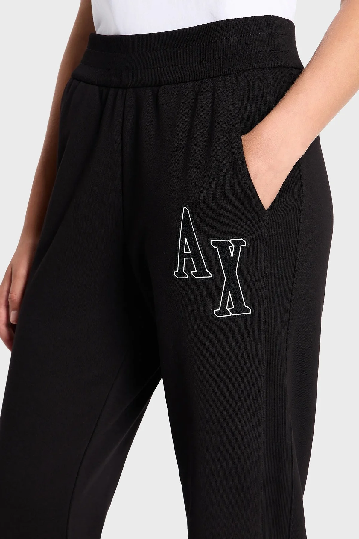Armani Exchange Pamuklu Regular Fit Cepli Jogger Spor Bayan Pantolon 6RYP78 YJEBZ 1200 SİYAH - 3