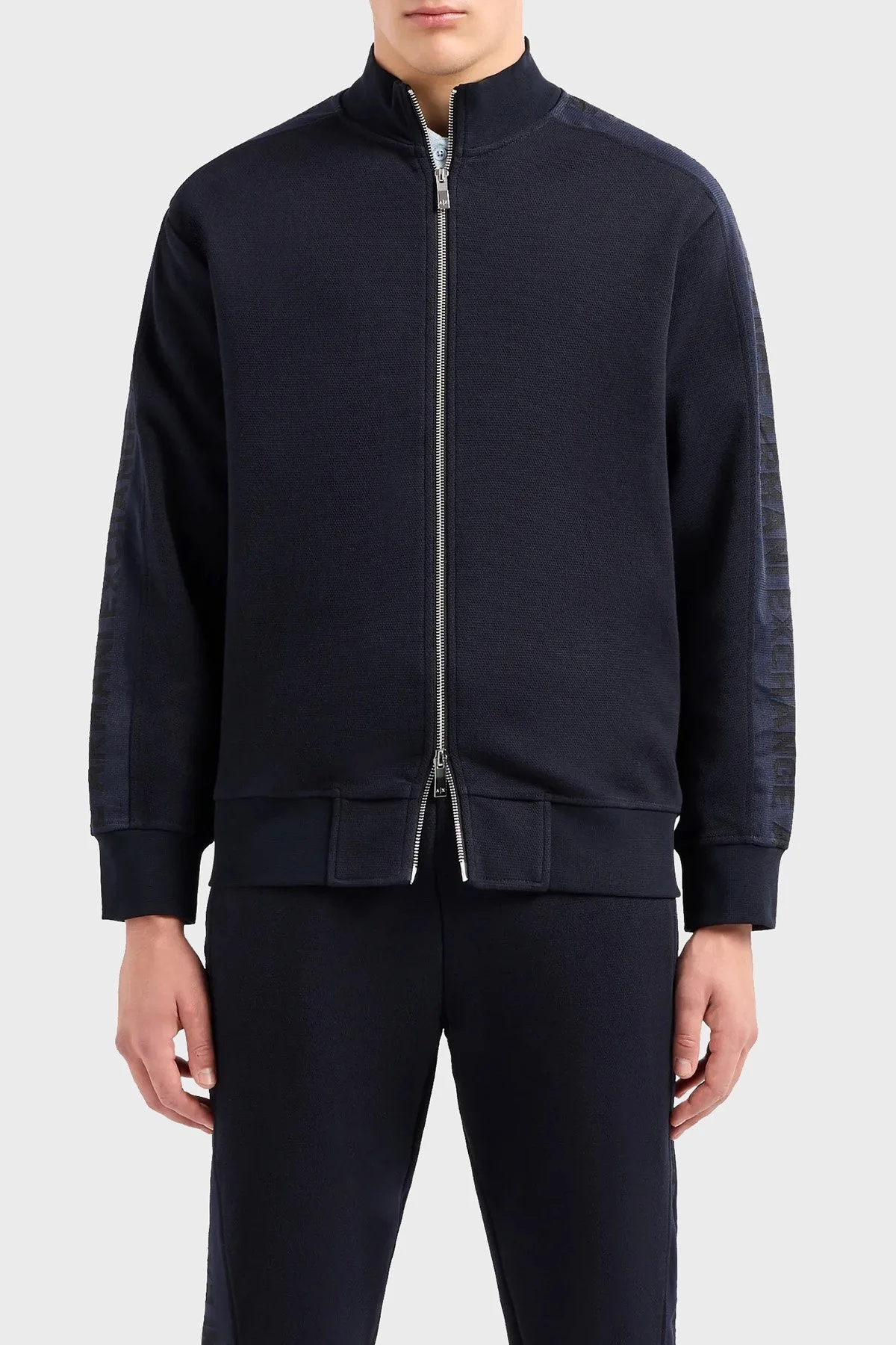 Armani Exchange Pamuklu Regular Fit Dik Yaka Erkek Sweat 3DZMLQ ZJLGZ 1583 LACİVERT - 1