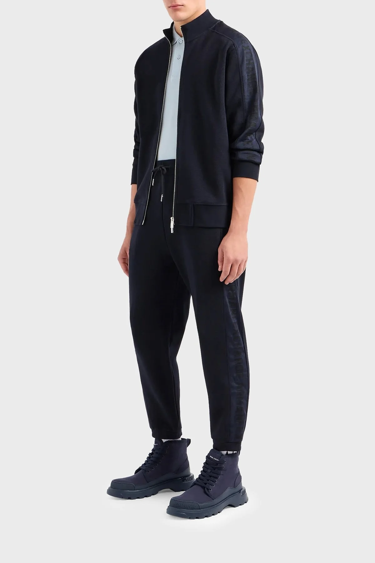 Armani Exchange Pamuklu Regular Fit Dik Yaka Erkek Sweat 3DZMLQ ZJLGZ 1583 LACİVERT - 3