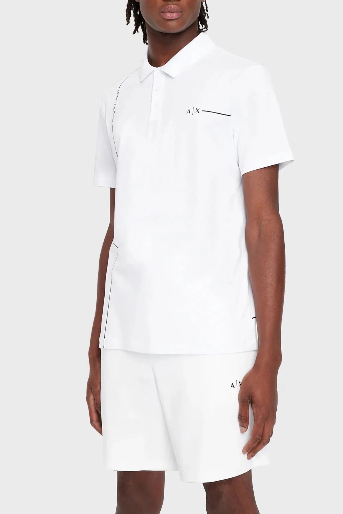 Armani Exchange Pamuklu Regular Fit Düğmeli Polo Erkek T Shirt 3RZFBB ZJCDZ 1100 BEYAZ - 1