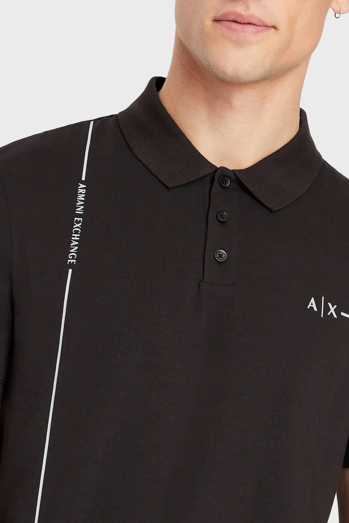 Armani Exchange Pamuklu Regular Fit Düğmeli T Shirt Erkek Polo 3RZFBB ZJCDZ 1200 SİYAH - 2