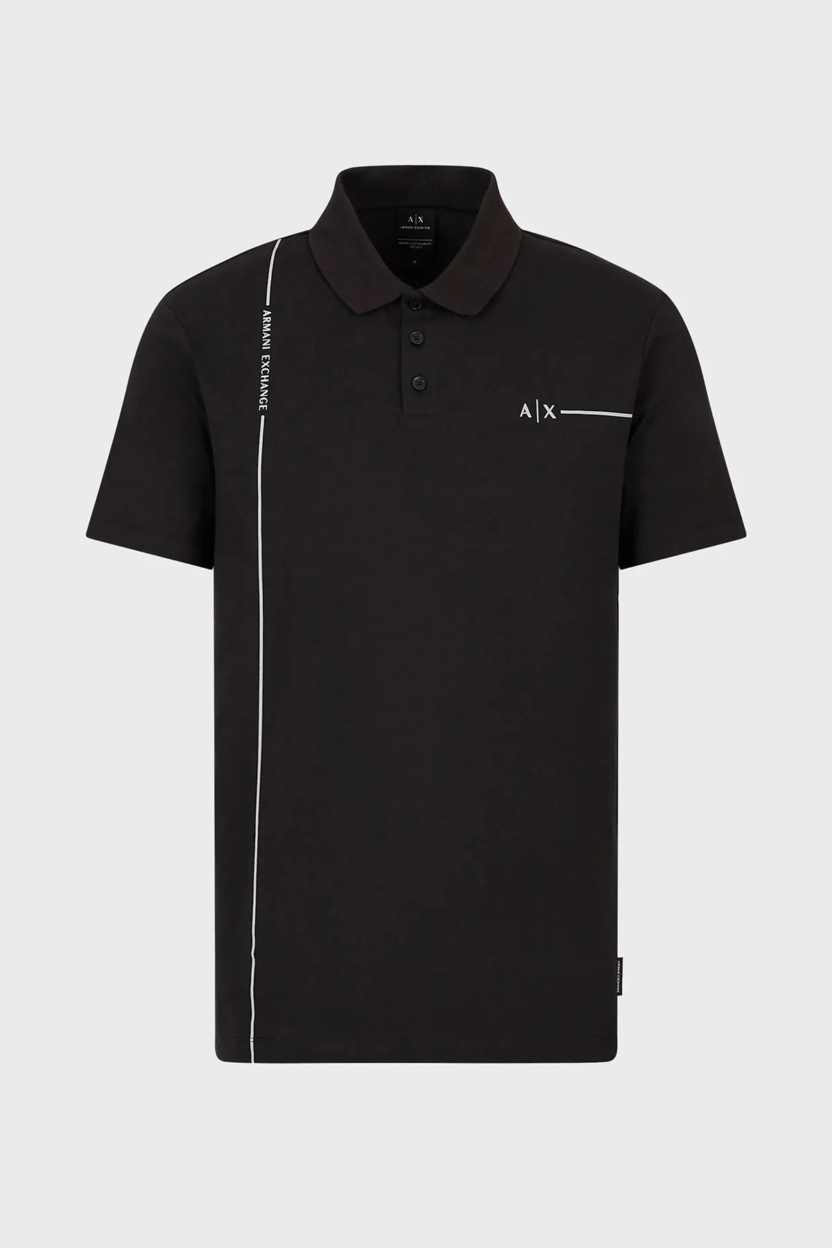 Armani Exchange Pamuklu Regular Fit Düğmeli T Shirt Erkek Polo 3RZFBB ZJCDZ 1200 SİYAH - 4