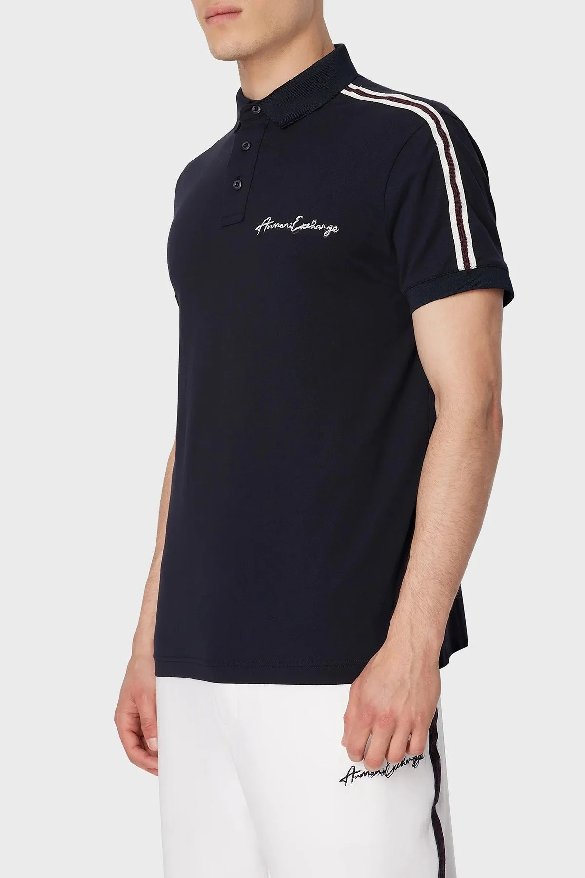 Armani Exchange Pamuklu Regular Fit Düğmeli Erkek Polo Yaka T Shirt 6RZFLD ZJYCZ 1583 LACİVERT - 1