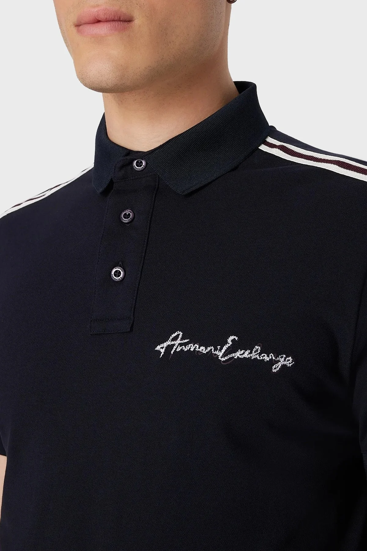 Armani Exchange Pamuklu Regular Fit Düğmeli Erkek Polo Yaka T Shirt 6RZFLD ZJYCZ 1583 LACİVERT - 3