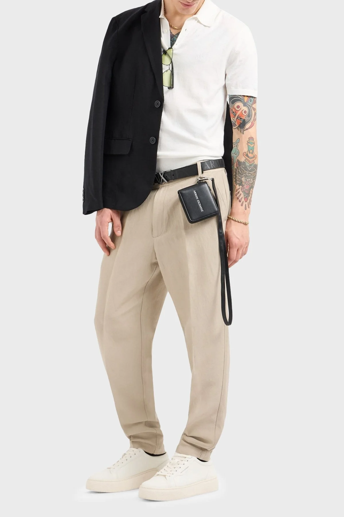 Armani Exchange Pamuklu Regular Fit Düğmeli Erkek Polo Yaka T Shirt 8NZF5D ZM3JZ 1116 BEYAZ - 6