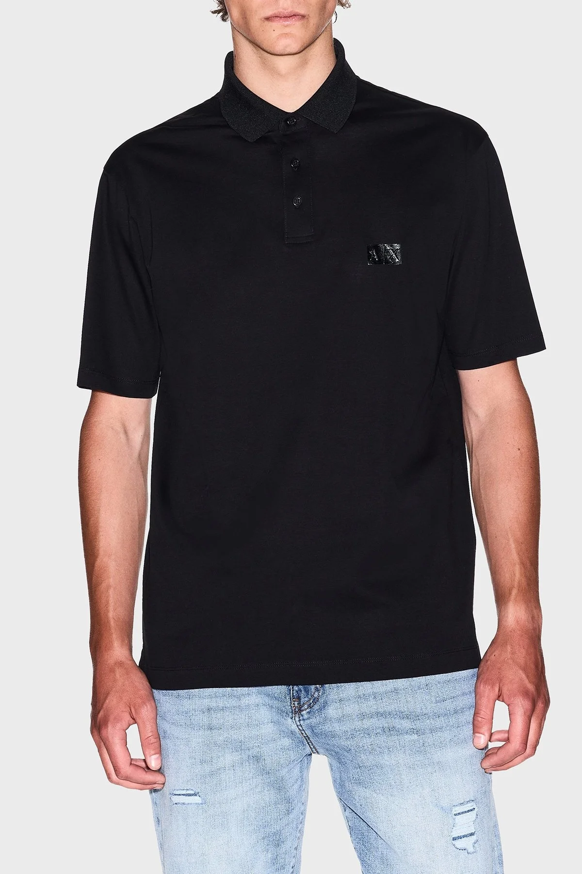 Armani Exchange Pamuklu Regular Fit Düğmeli Erkek Polo Yaka T Shirt XM000484 AF10364 UC001 SİYAH - 6