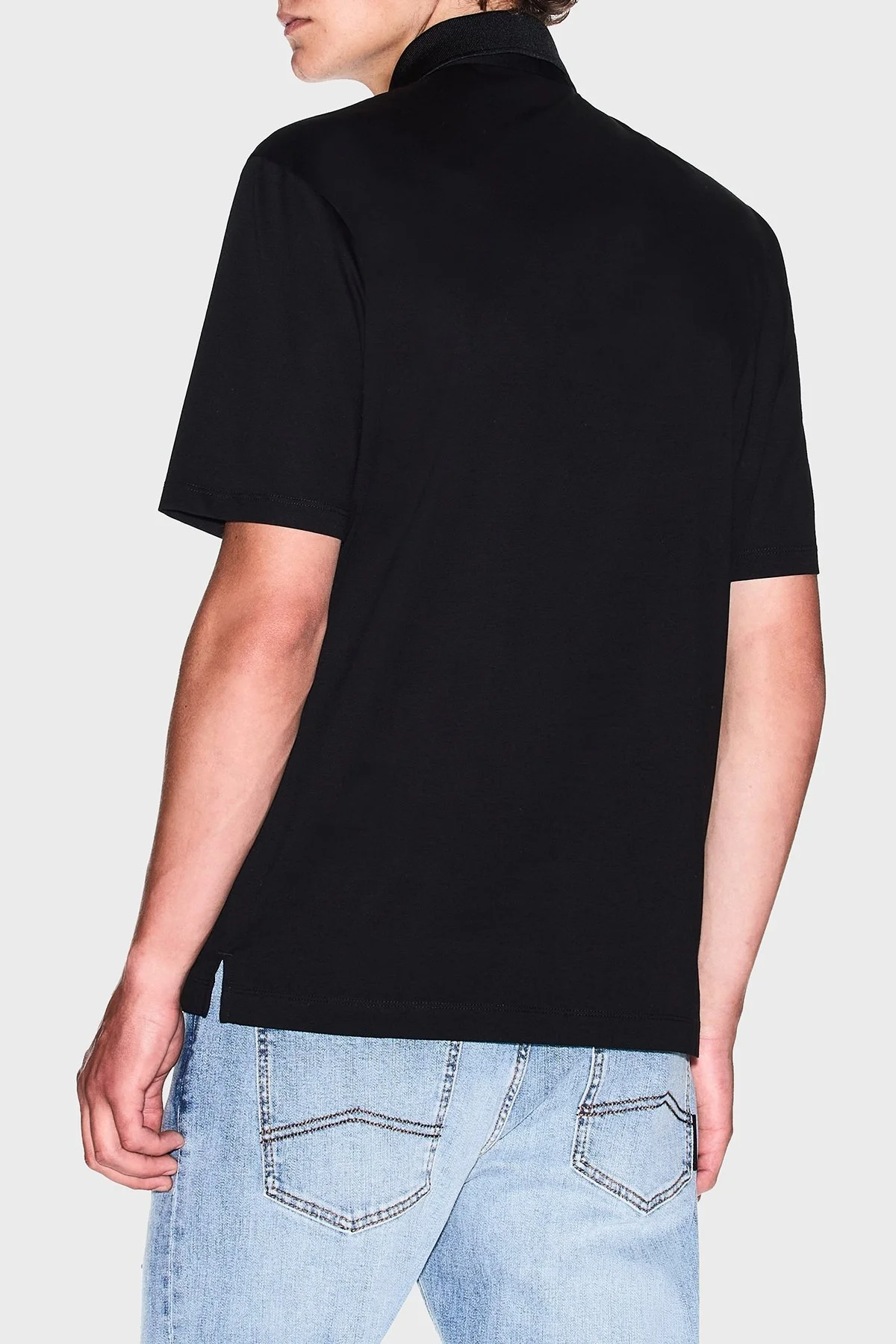 Armani Exchange Pamuklu Regular Fit Düğmeli Erkek Polo Yaka T Shirt XM000484 AF10364 UC001 SİYAH - 8
