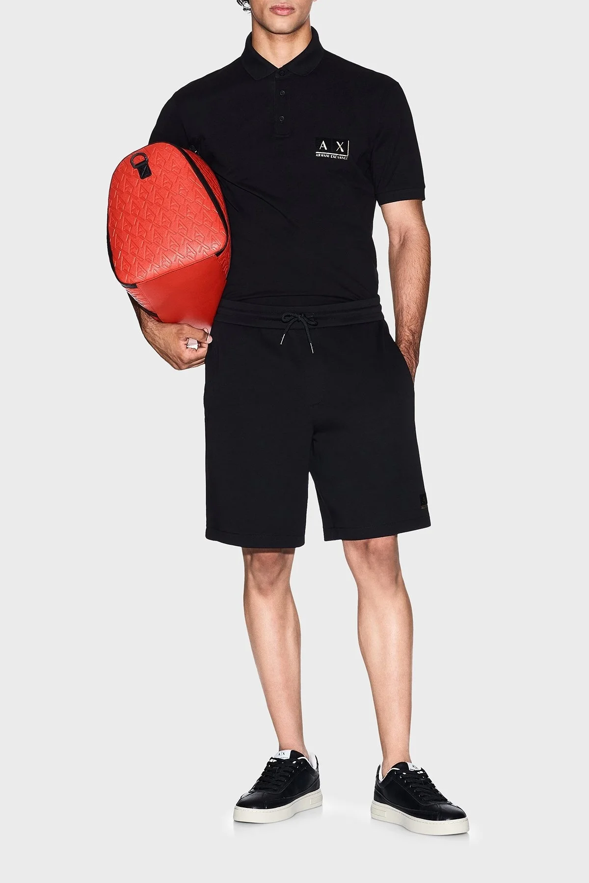 Armani Exchange Pamuklu Regular Fit Düğmeli Erkek Polo Yaka T Shirt XM001885 AF13026 MC004 SİYAH-GOLD - 2