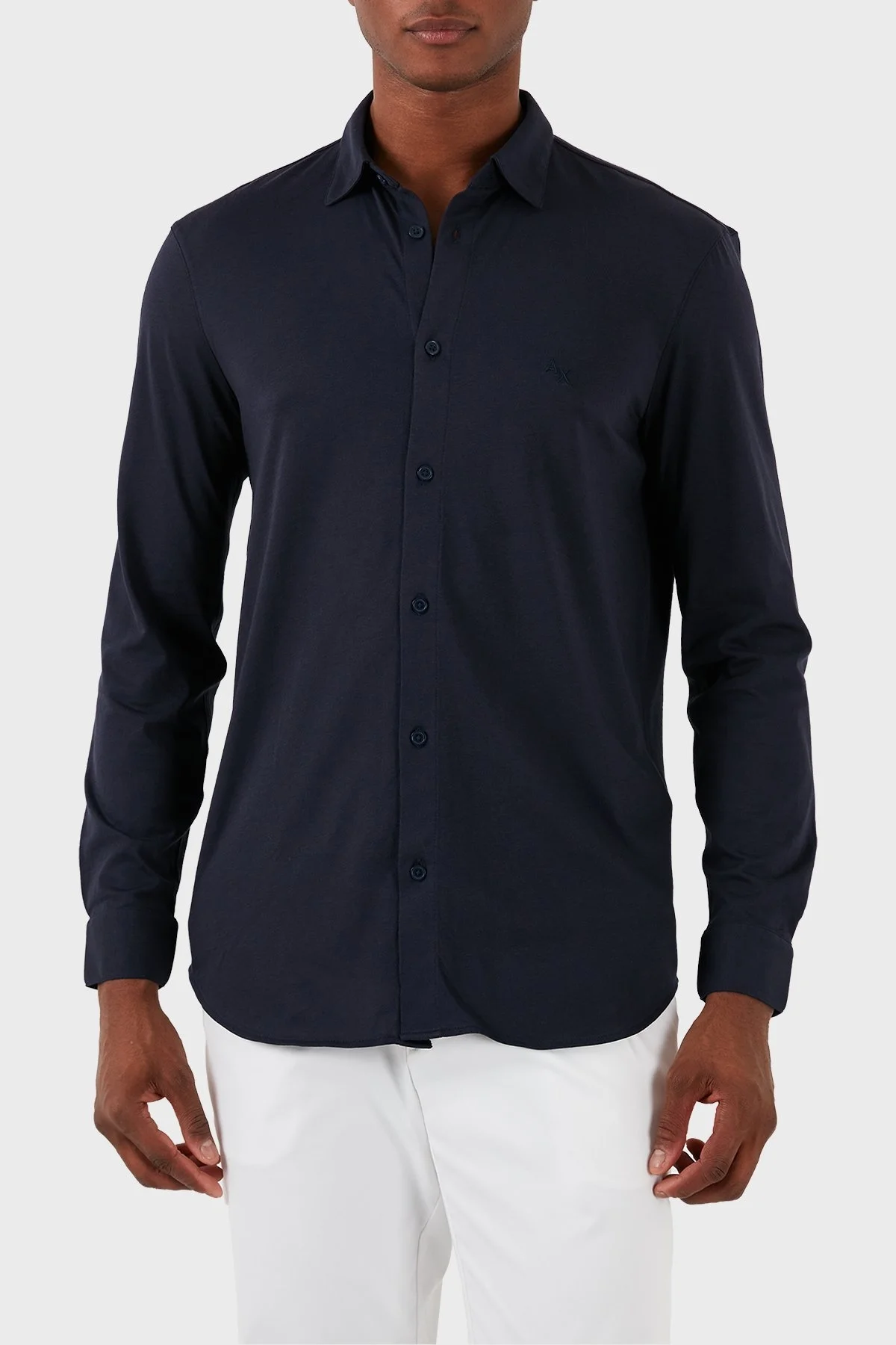 Armani Exchange Pamuklu Regular Fit Erkek Gömlek 3DZCHQ ZJ8EZ 15CX LACİVERT - 1