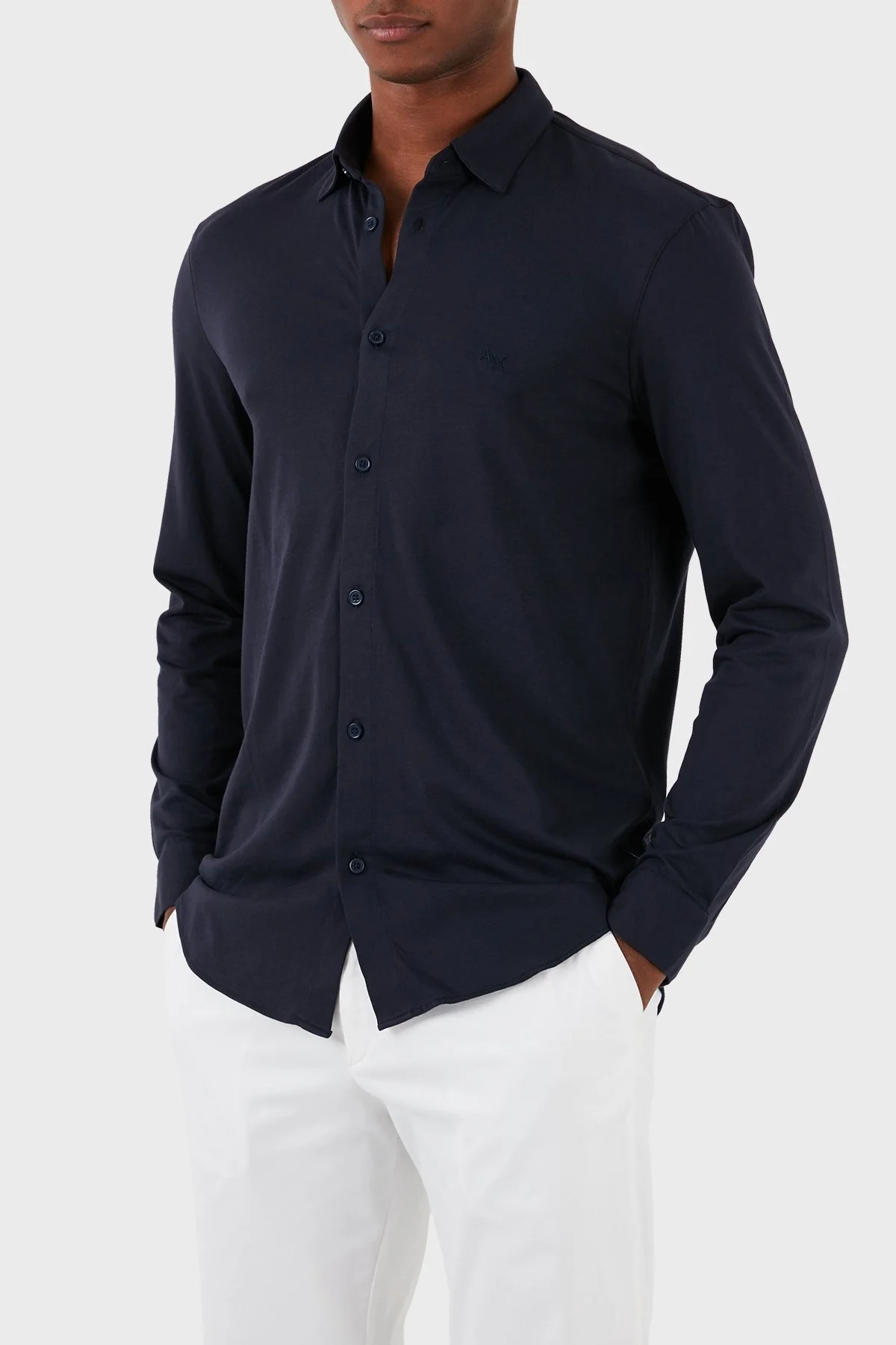 Armani Exchange Pamuklu Regular Fit Erkek Gömlek 3DZCHQ ZJ8EZ 15CX LACİVERT - 2