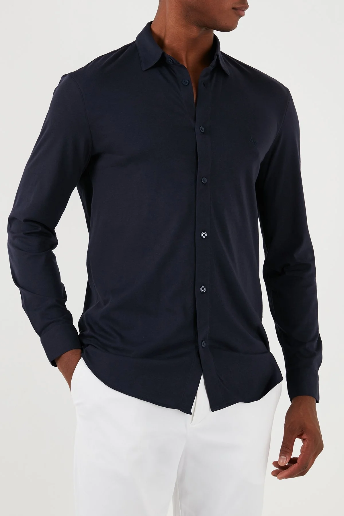 Armani Exchange Pamuklu Regular Fit Erkek Gömlek 3DZCHQ ZJ8EZ 15CX LACİVERT - 4