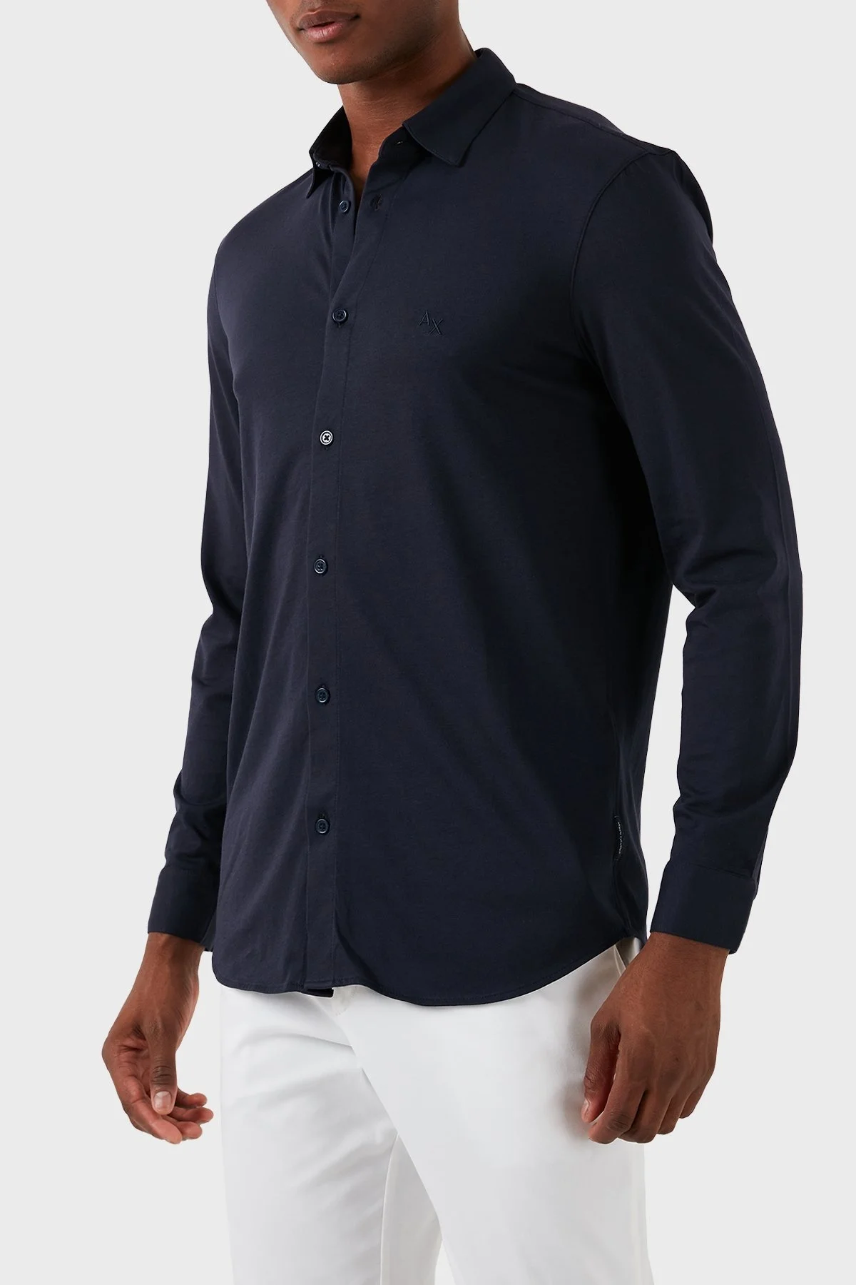 Armani Exchange Pamuklu Regular Fit Erkek Gömlek 3DZCHQ ZJ8EZ 15CX LACİVERT - 5