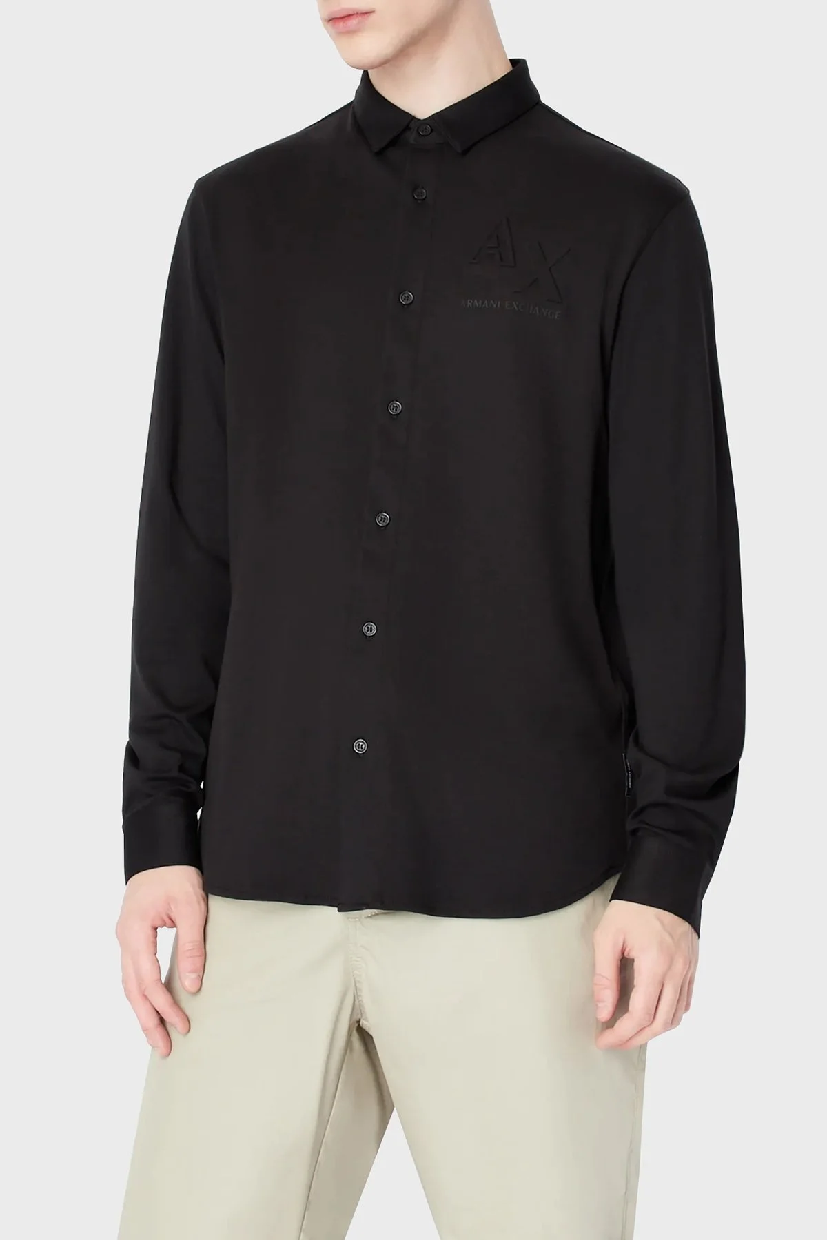 Armani Exchange Pamuklu Regular Fit Erkek Gömlek 3RZCHE ZJZEZ 1200 SİYAH - 1