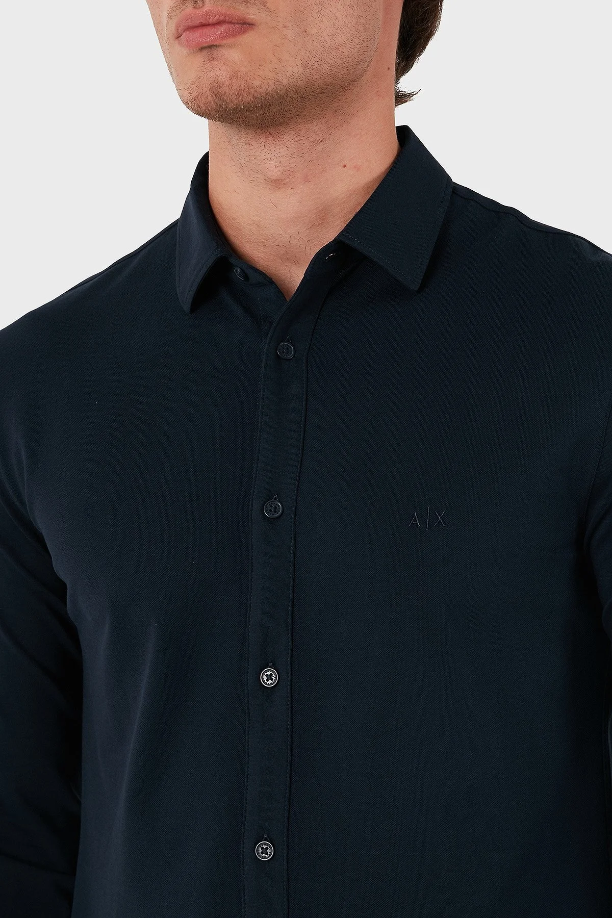 Armani Exchange Pamuklu Regular Fit Erkek Gömlek 6DZCHJ ZJEAZ 1510 LACİVERT - 4