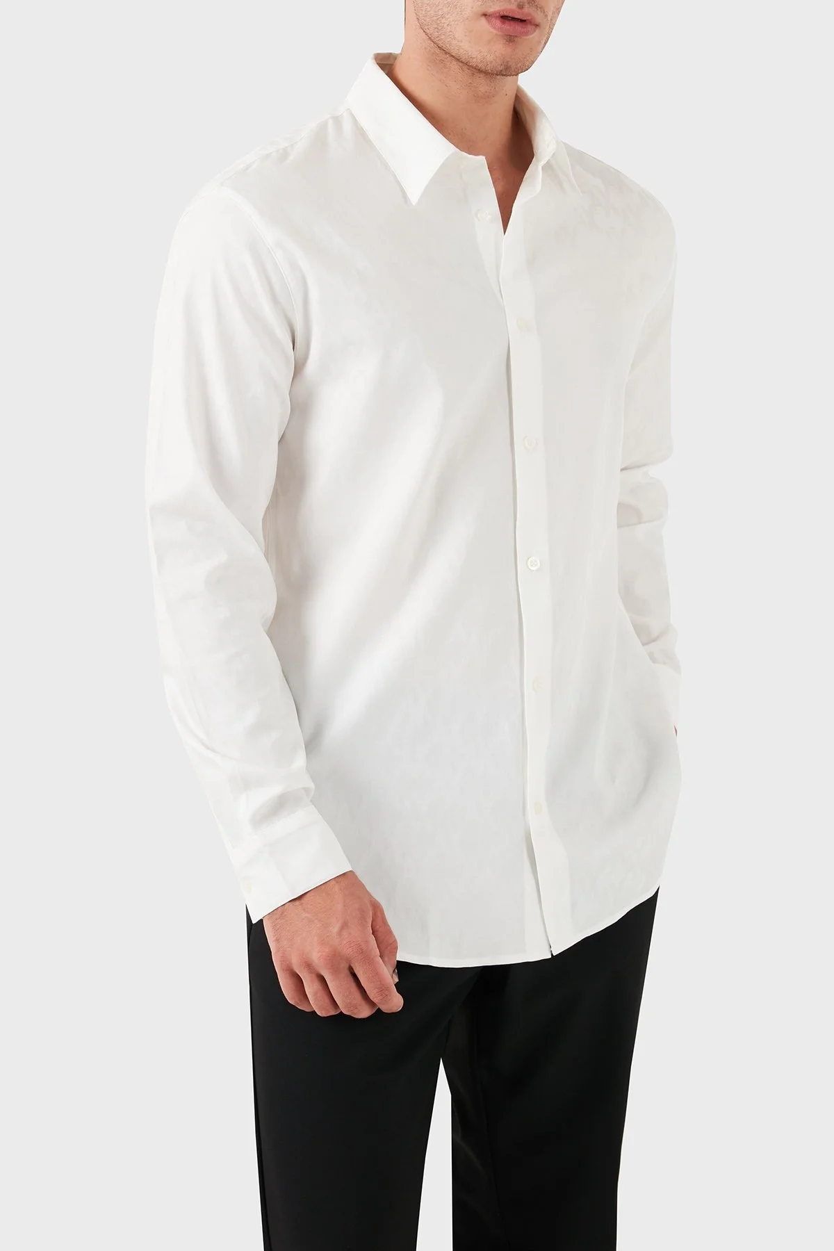 Armani Exchange Pamuklu Regular Fit Erkek Gömlek 6DZCL1 ZN5XZ 1116 BEYAZ - 5