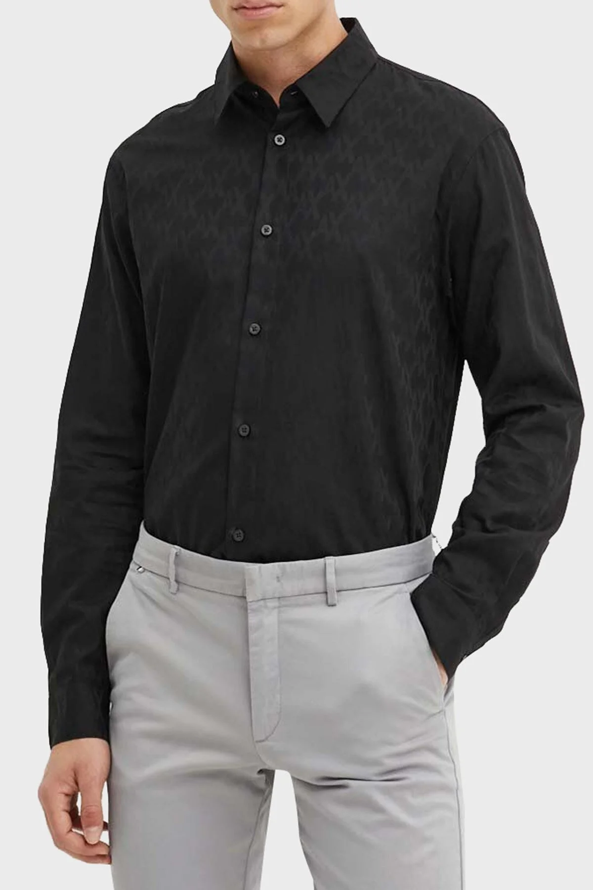 Armani Exchange Pamuklu Regular Fit Erkek Gömlek 6DZCL1 ZN5XZ 1200 SİYAH - 4