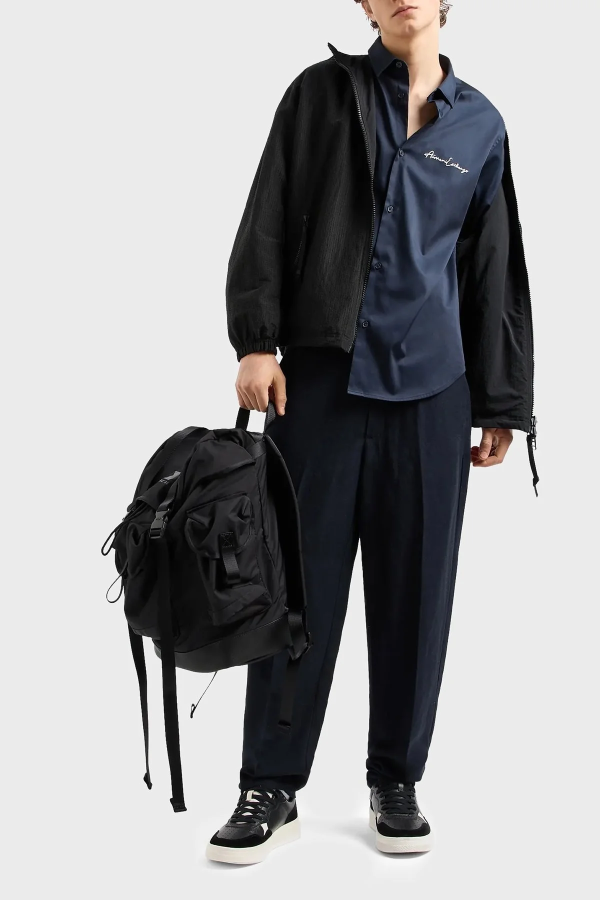 Armani Exchange Pamuklu Regular Fit Erkek Gömlek 8NZC99 ZN10Z 1510 LACİVERT - 3