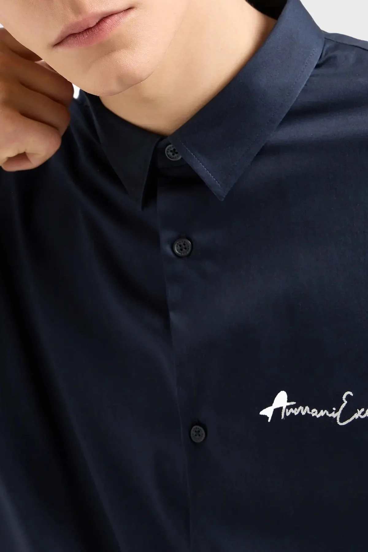 Armani Exchange Pamuklu Regular Fit Erkek Gömlek 8NZC99 ZN10Z 1510 LACİVERT - 5